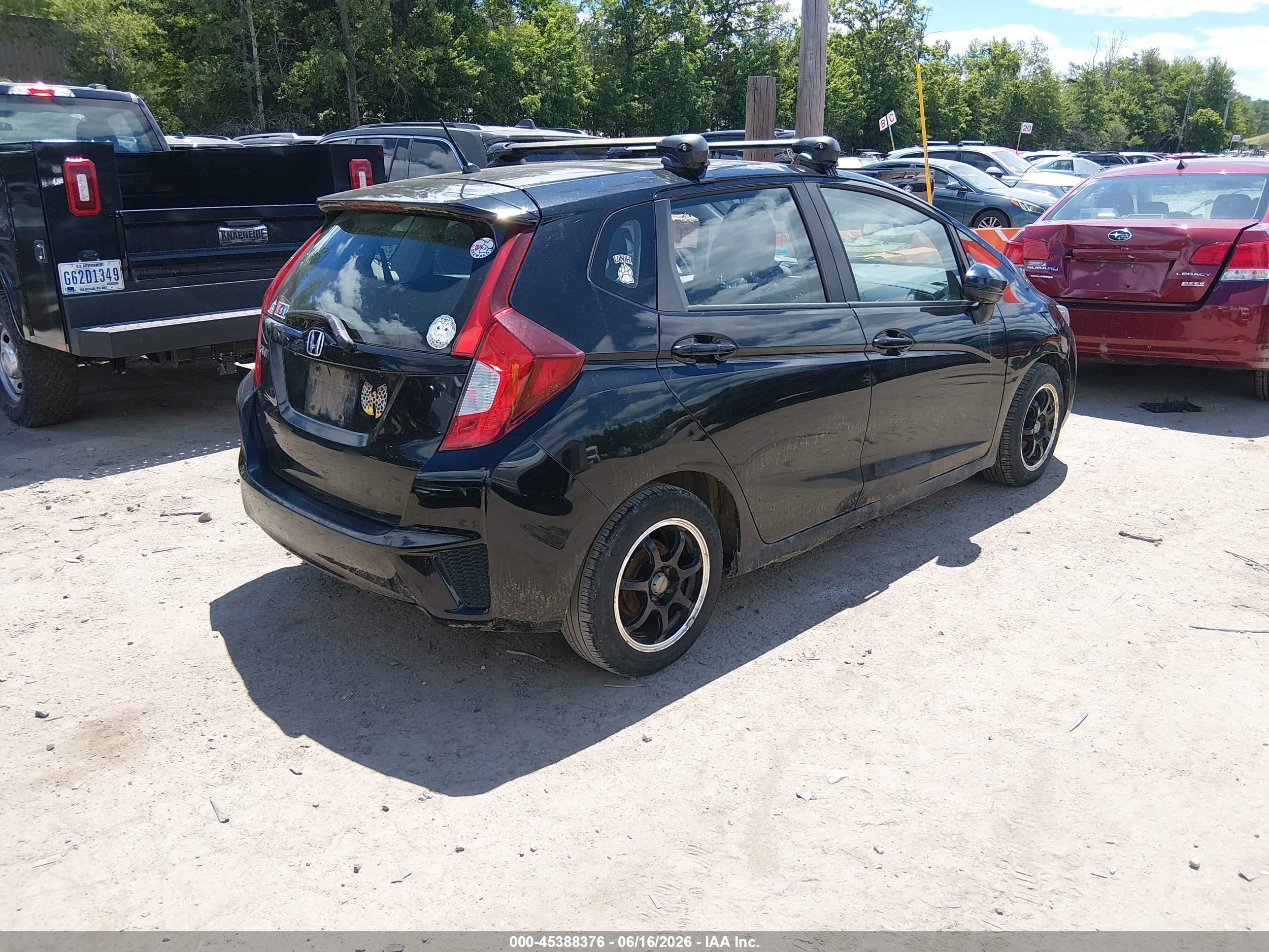 2015 Honda Fit Lx Black vin: 3HGGK5G55FM766367