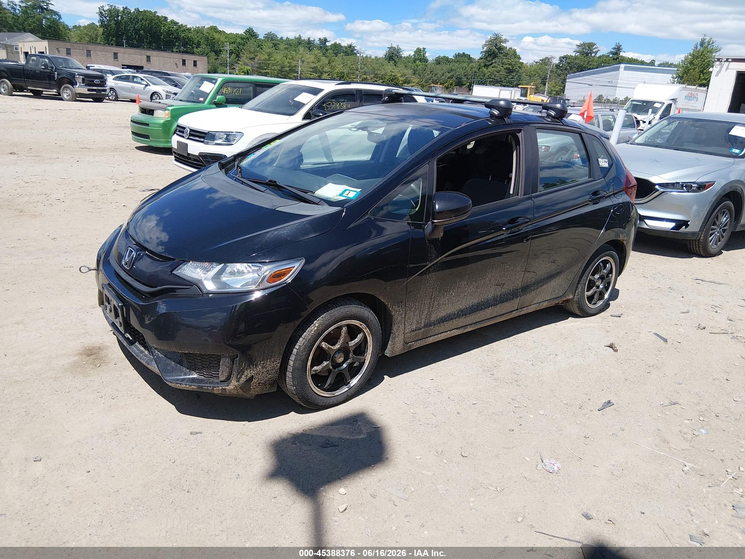 2015 Honda Fit Lx Black vin: 3HGGK5G55FM766367
