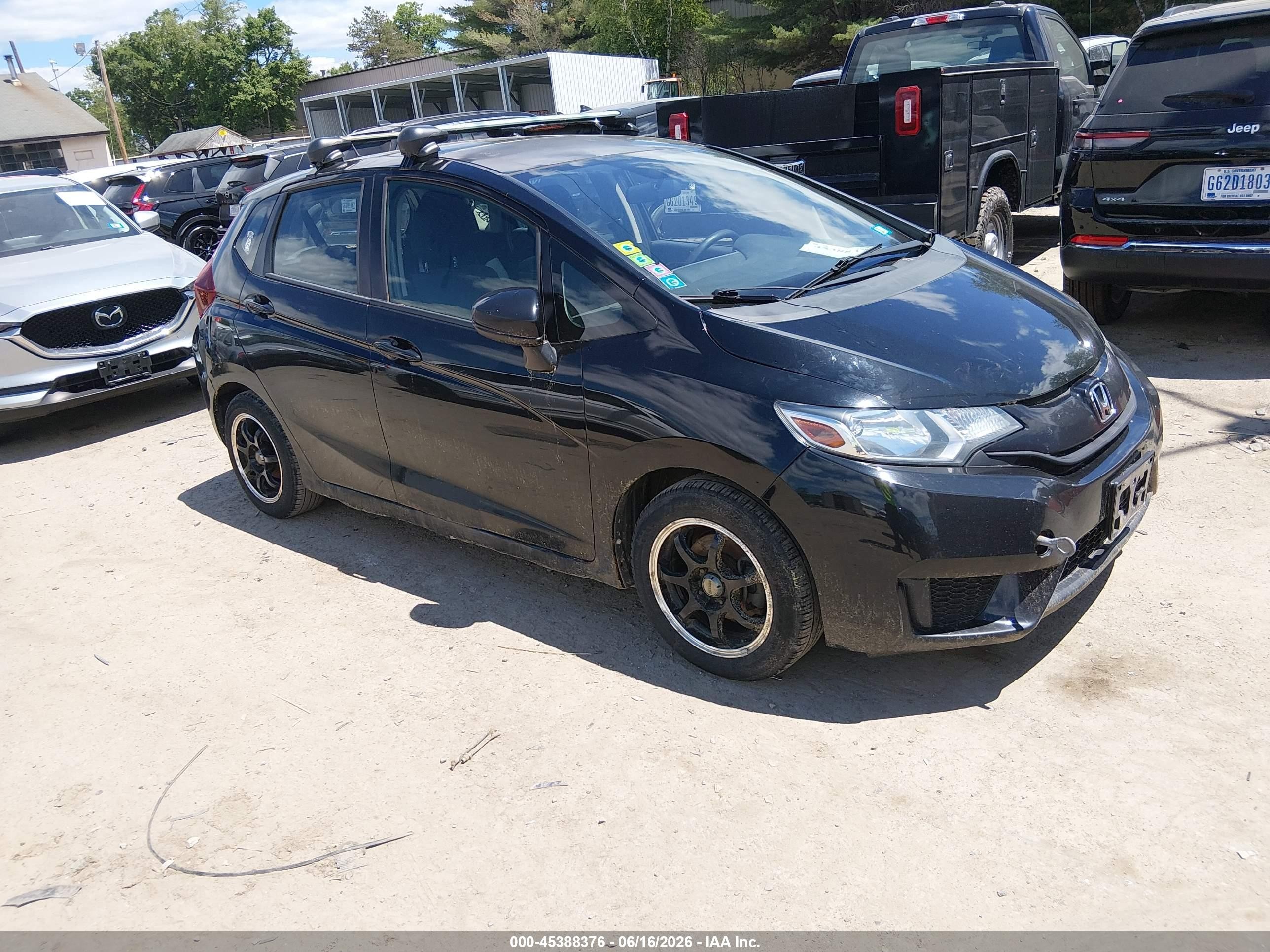2015 Honda Fit Lx Black vin: 3HGGK5G55FM766367
