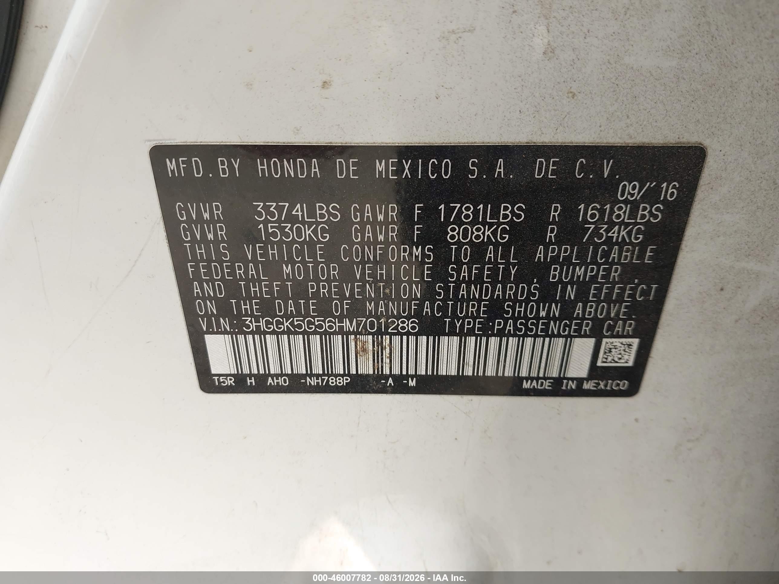 2017 Honda Fit Lx White vin: 3HGGK5G56HM701286