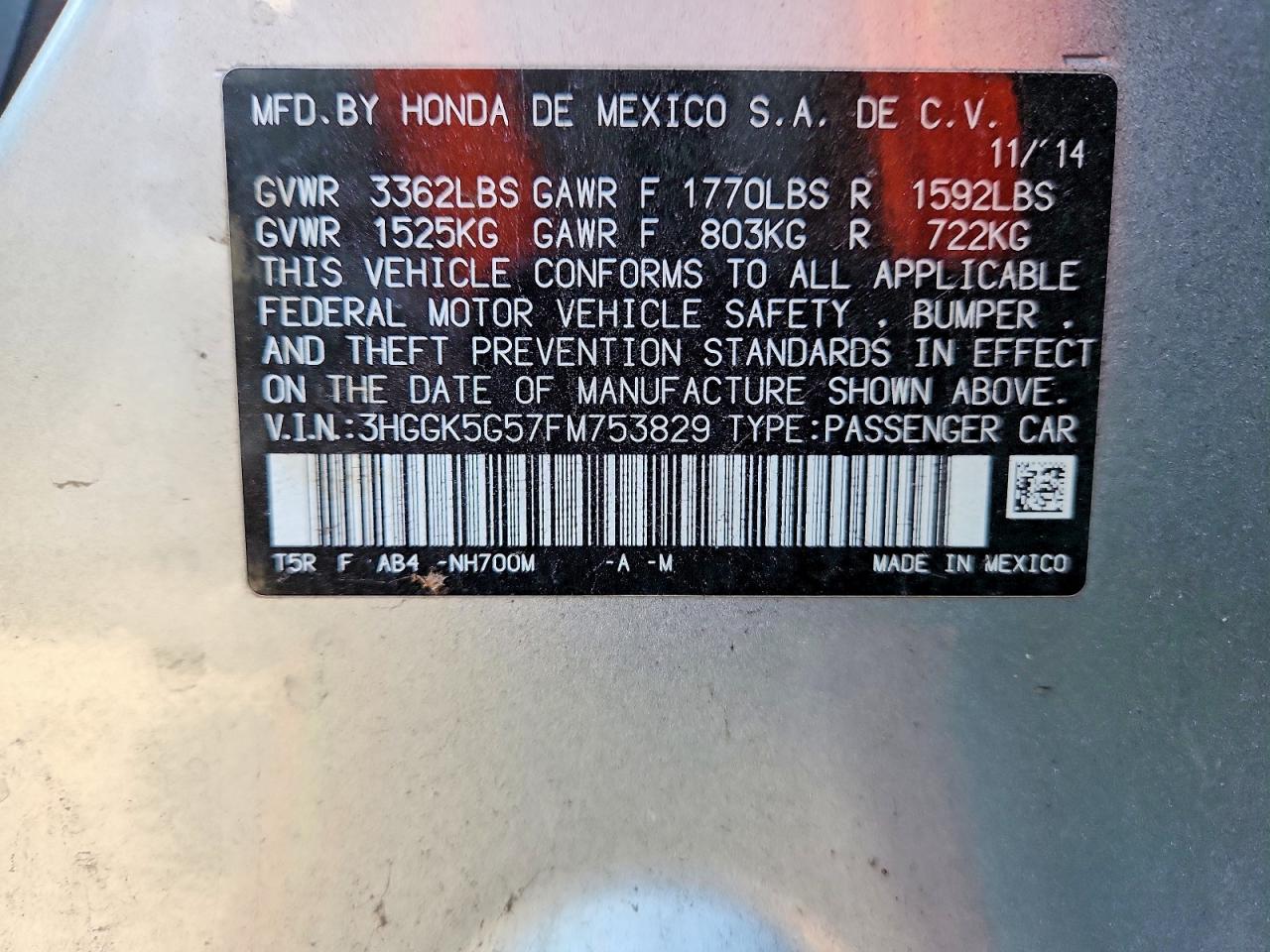 2015 Honda Fit Lx Silver vin: 3HGGK5G57FM753829