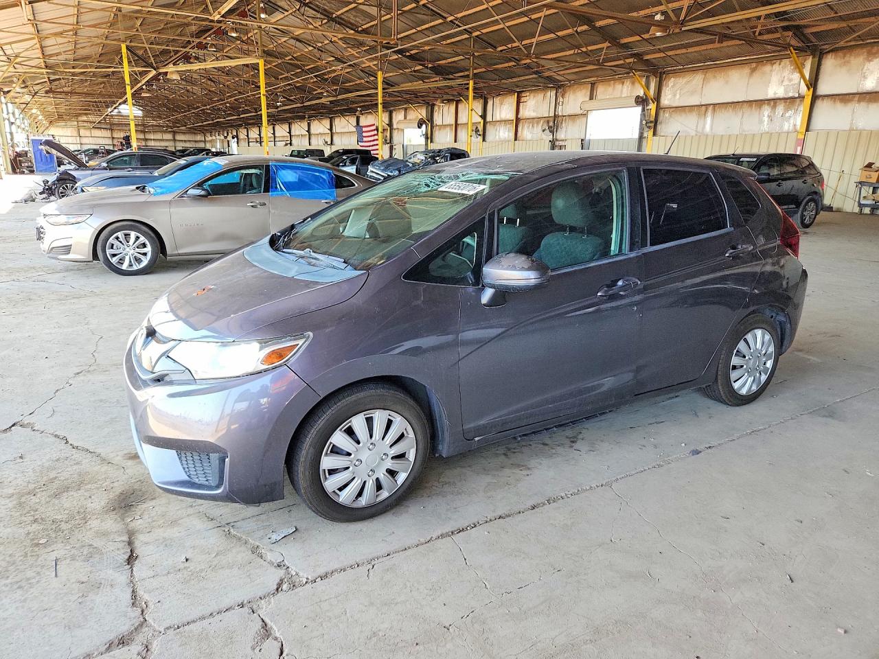 2015 Honda Fit Lx Gray vin: 3HGGK5G57FM768525