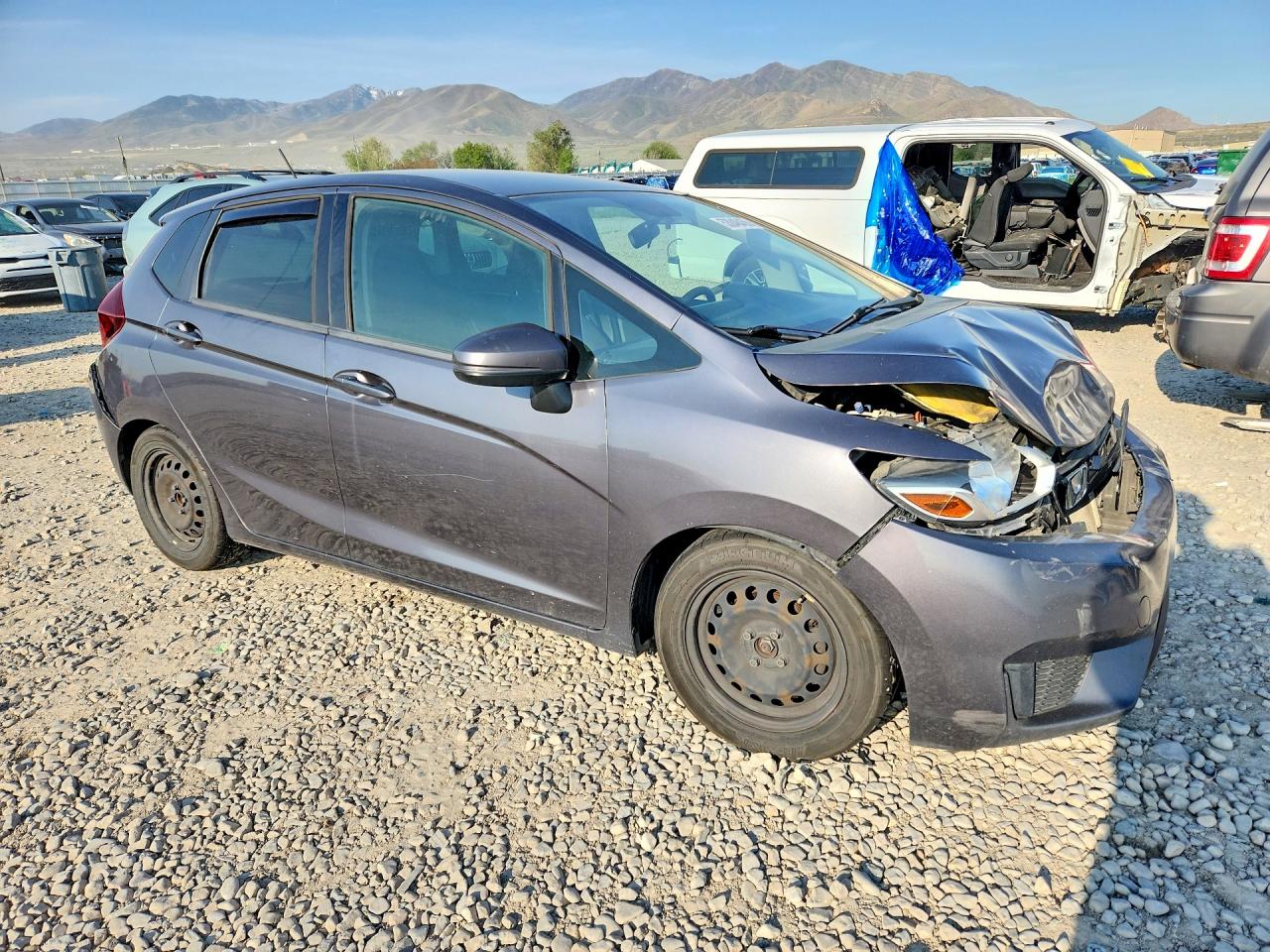 2015 Honda Fit Lx Gray vin: 3HGGK5G59FM732979