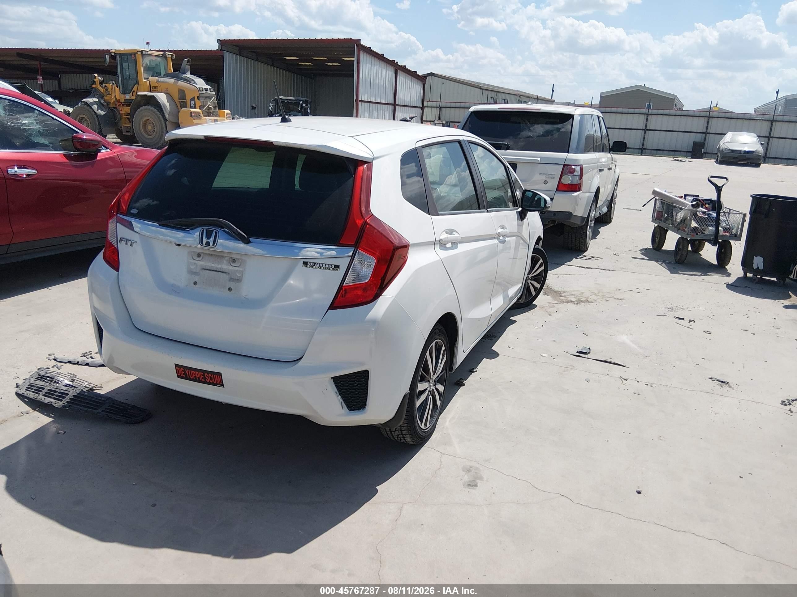 2015 Honda Fit Ex White vin: 3HGGK5G80FM736039