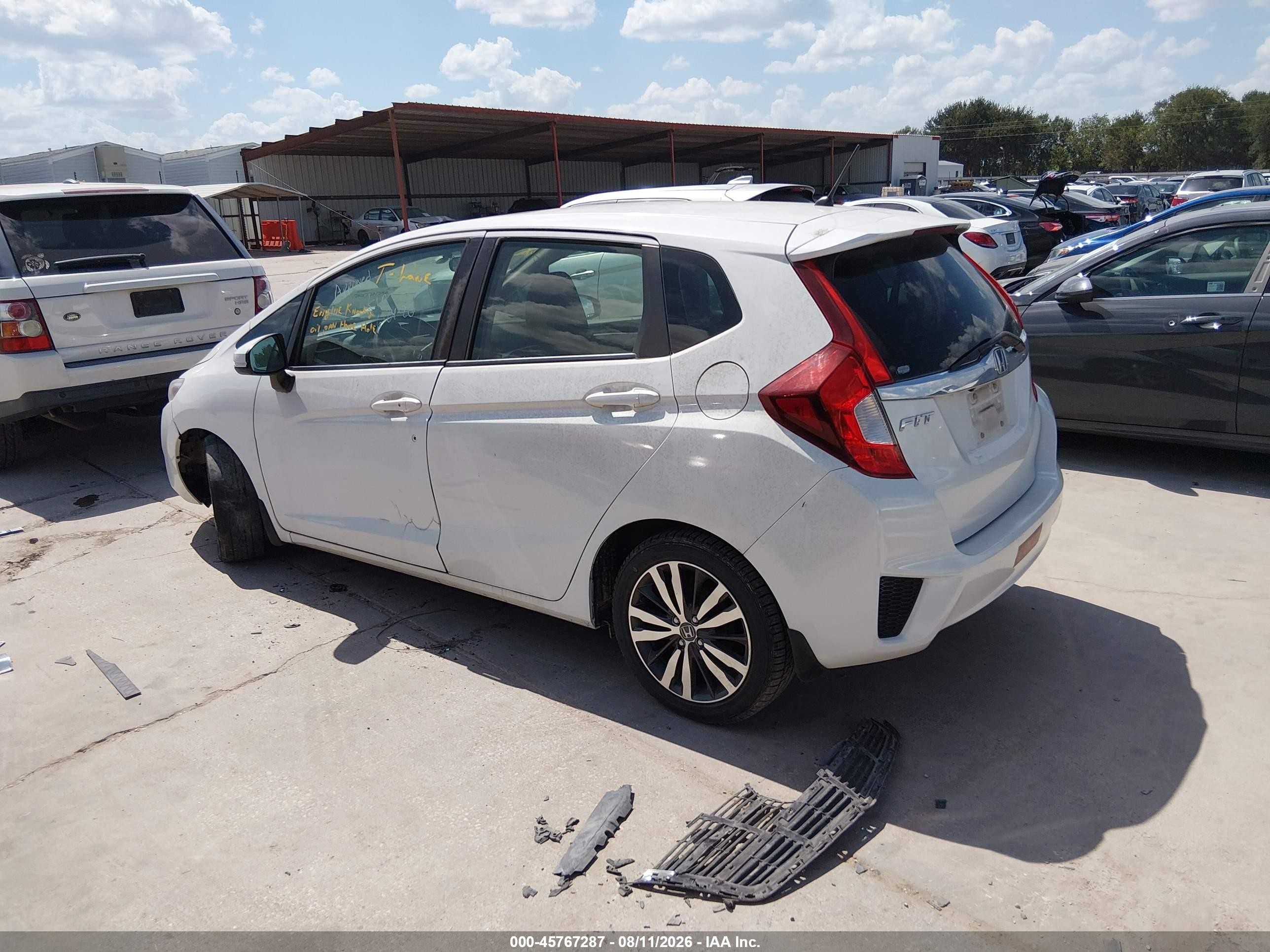 2015 Honda Fit Ex White vin: 3HGGK5G80FM736039