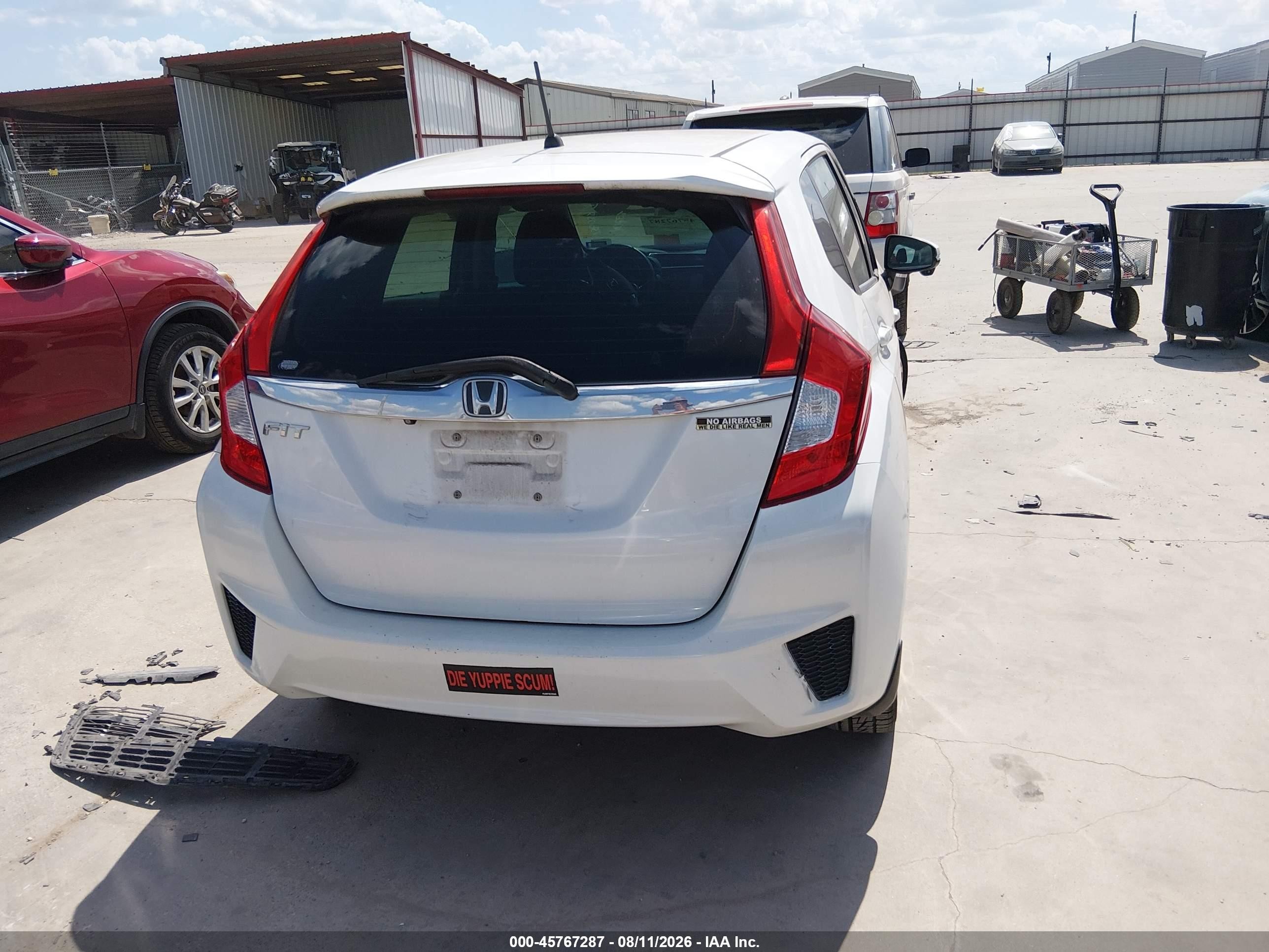 2015 Honda Fit Ex White vin: 3HGGK5G80FM736039