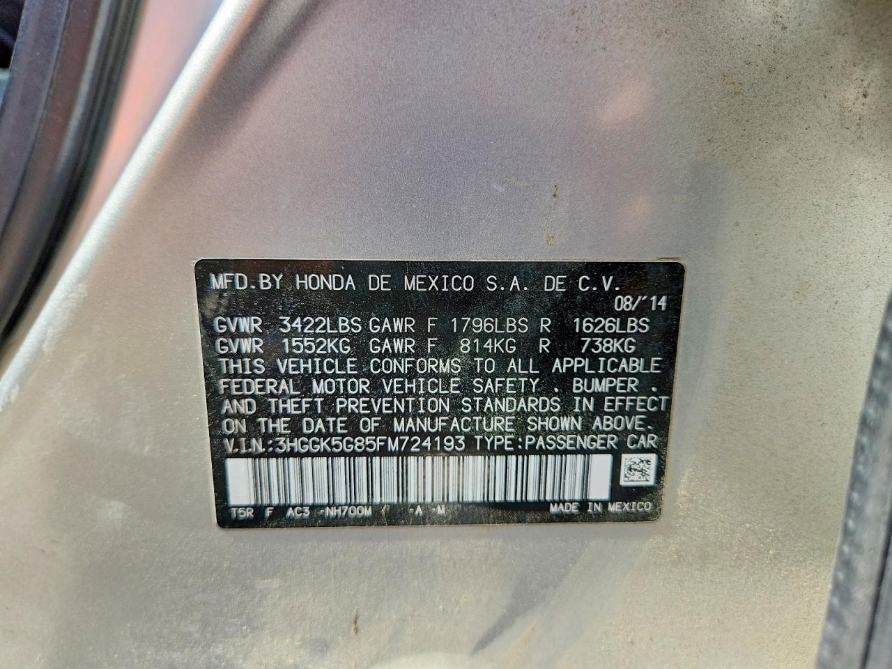 2015 Honda Fit Ex Silver vin: 3HGGK5G85FM724193