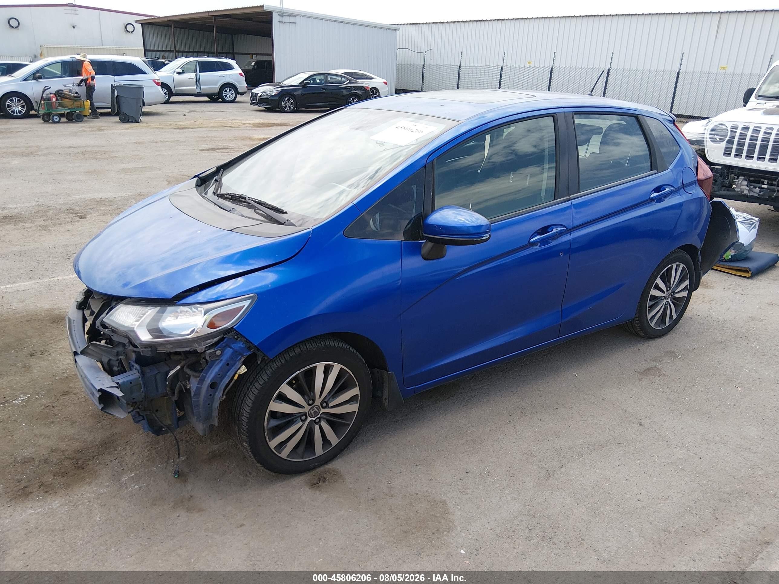 2015 Honda Fit Ex Blue vin: 3HGGK5G85FM726106