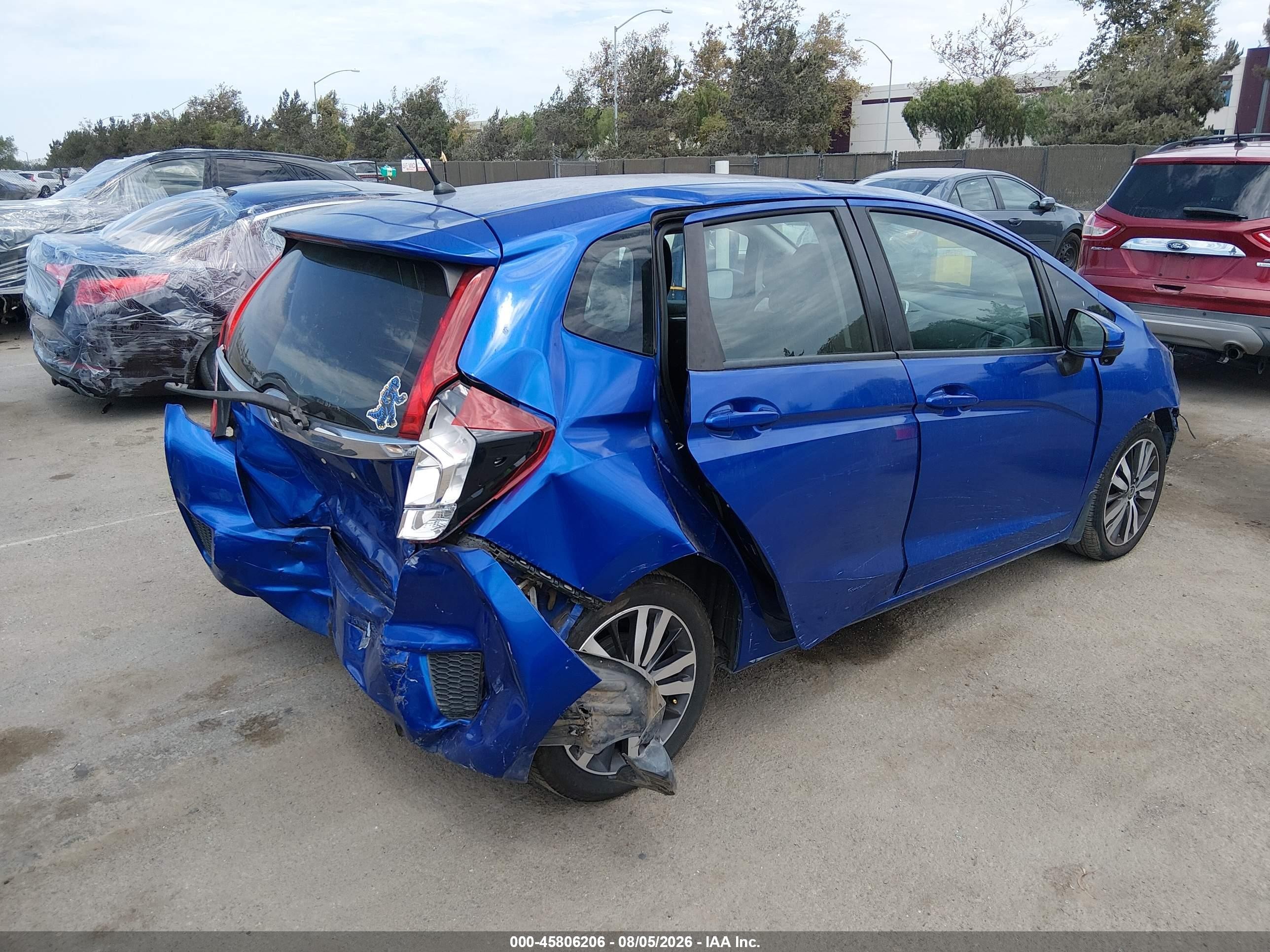 2015 Honda Fit Ex Blue vin: 3HGGK5G85FM726106