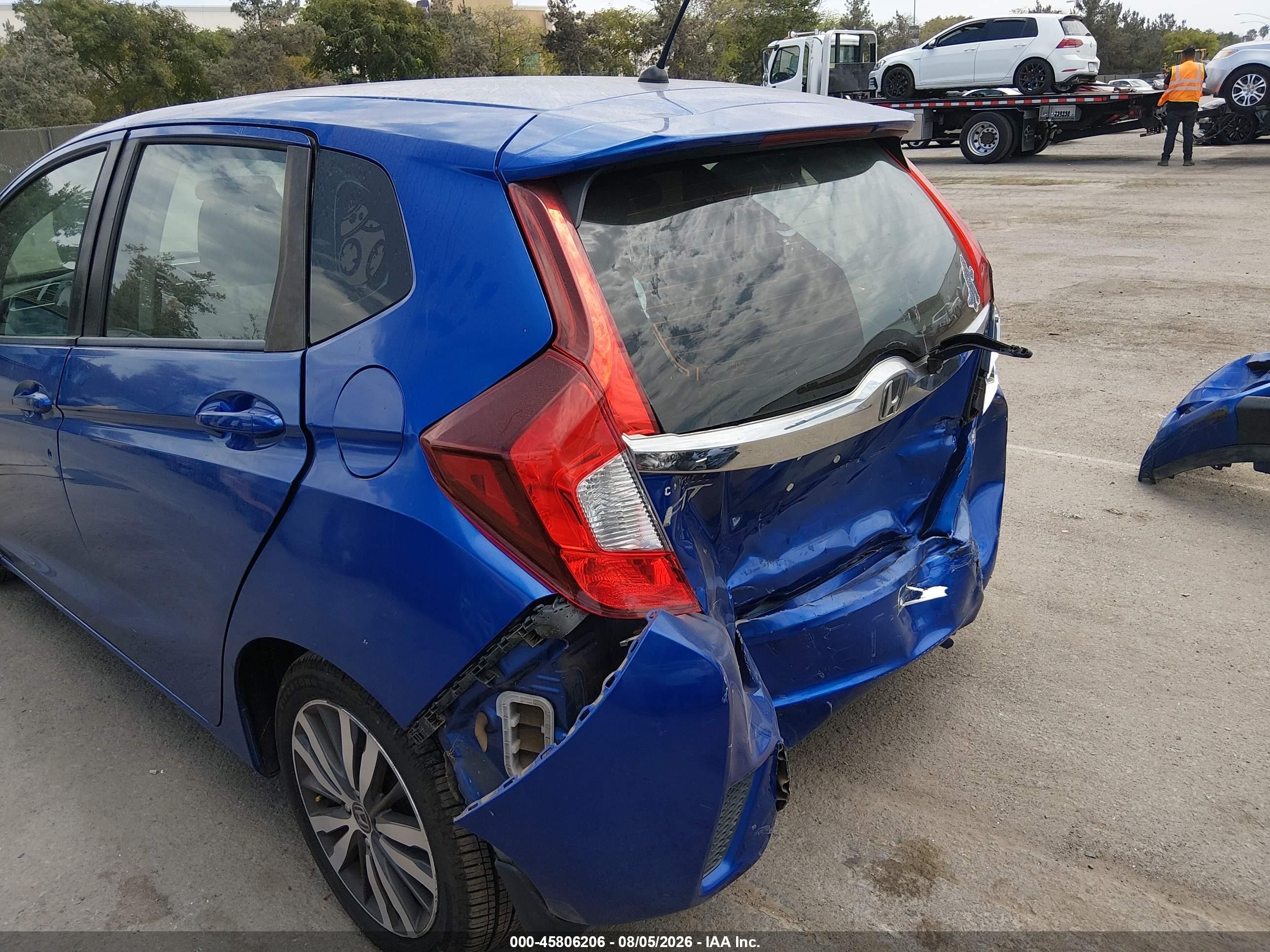 2015 Honda Fit Ex Blue vin: 3HGGK5G85FM726106