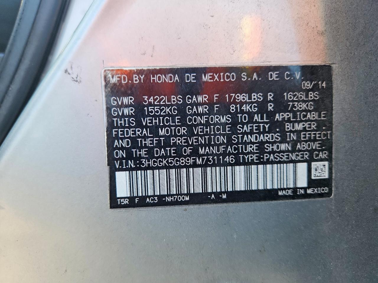 2015 Honda Fit Ex Silver vin: 3HGGK5G89FM731146