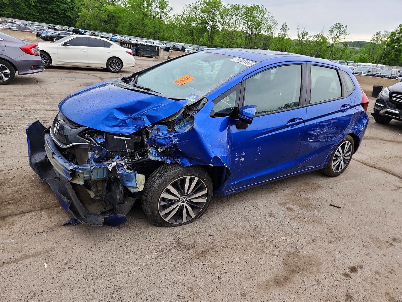 2015 Honda Fit Ex Синий vin: 3HGGK5G8XFM777682
