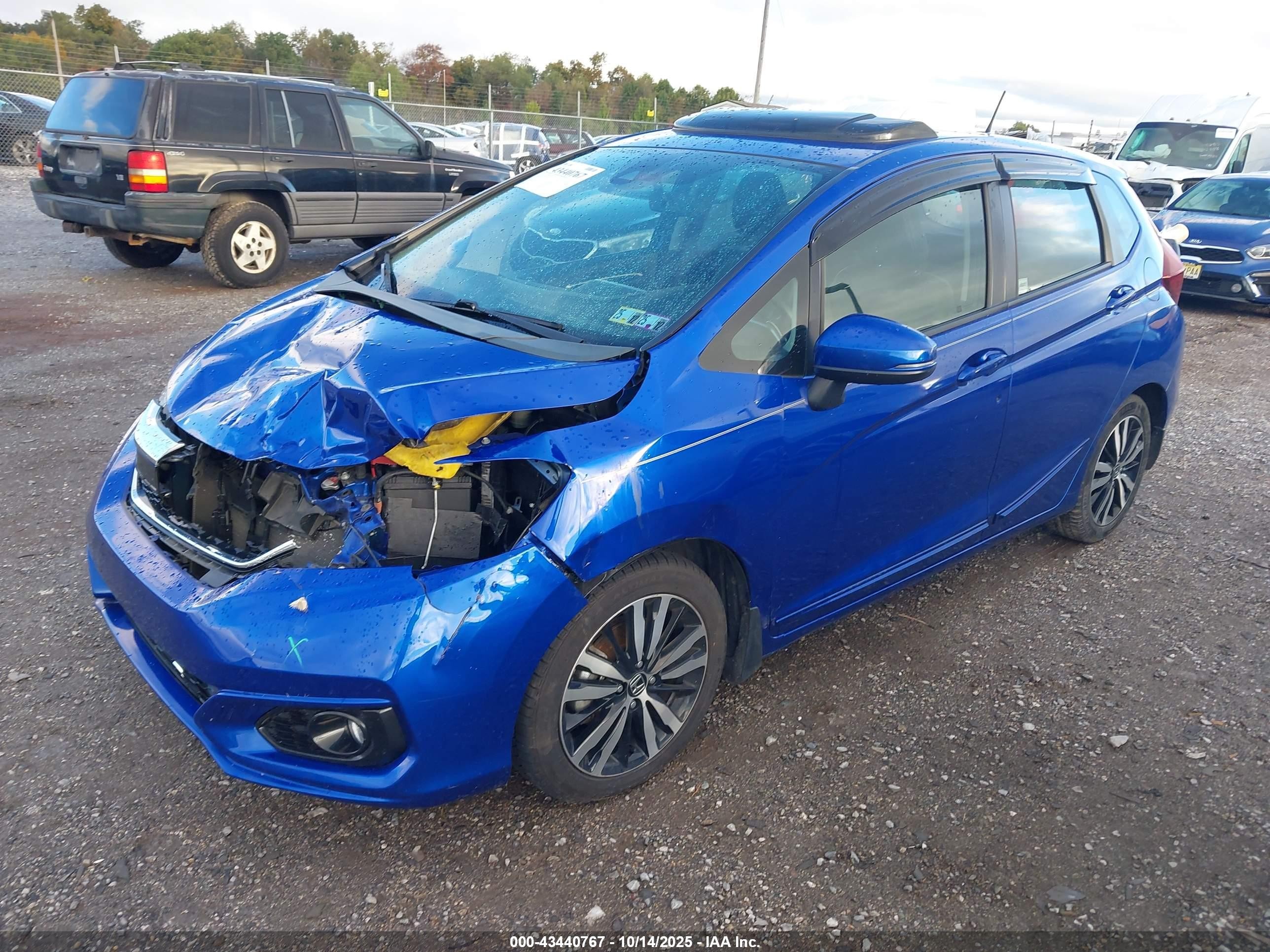 2018 Honda Fit Ex-l Blue vin: 3HGGK5H08JM710323
