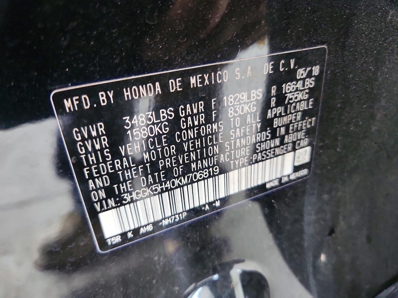 2019 Honda Fit Lx Black vin: 3HGGK5H40KM706819