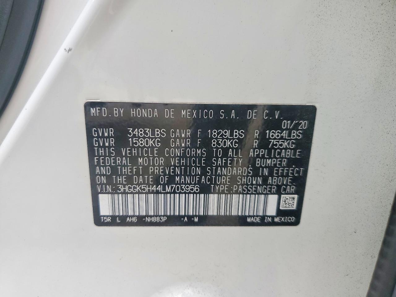 2020 Honda Fit Lx Белый vin: 3HGGK5H44LM703956