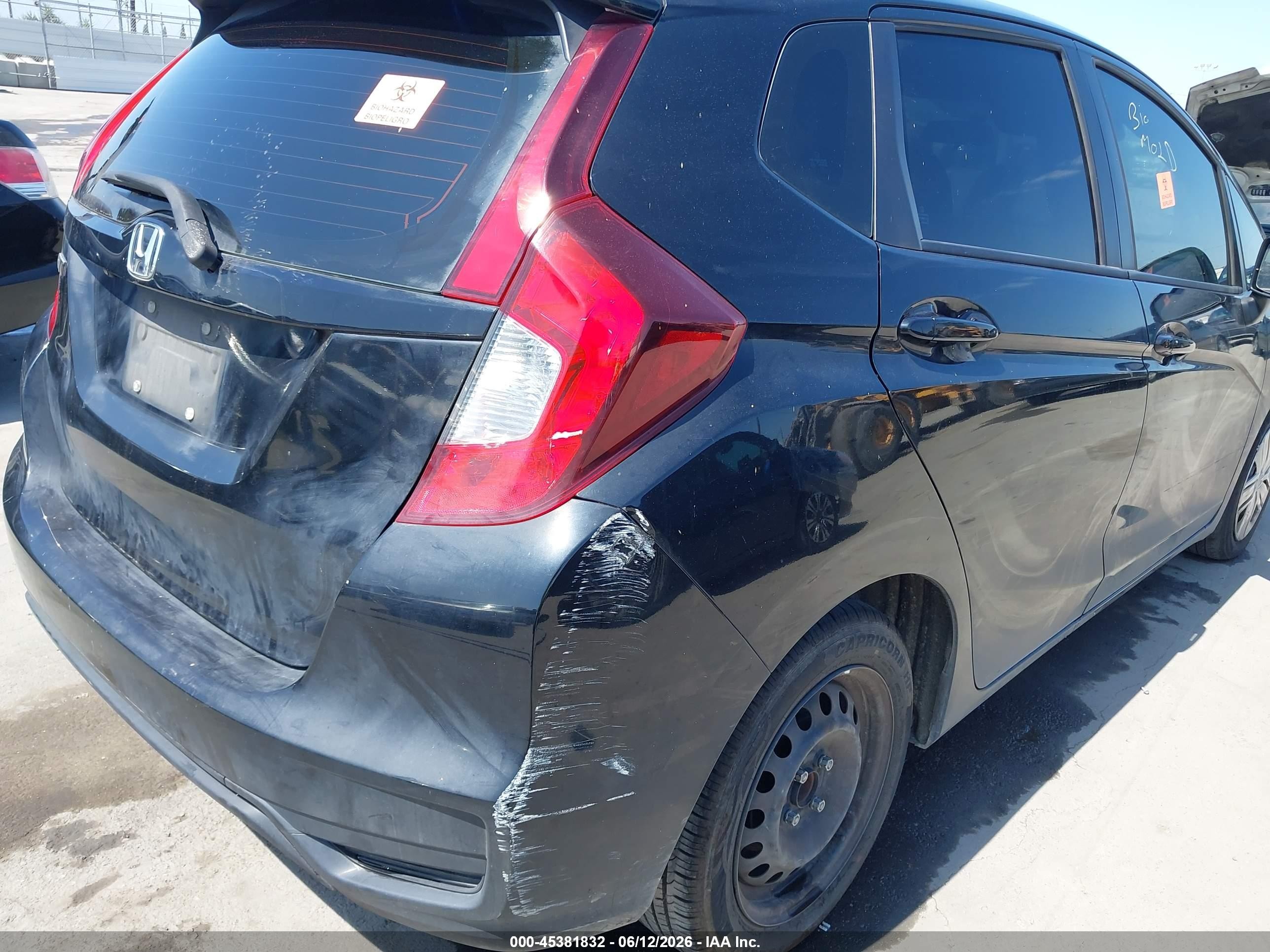 2019 Honda Fit Lx Black vin: 3HGGK5H48KM705501