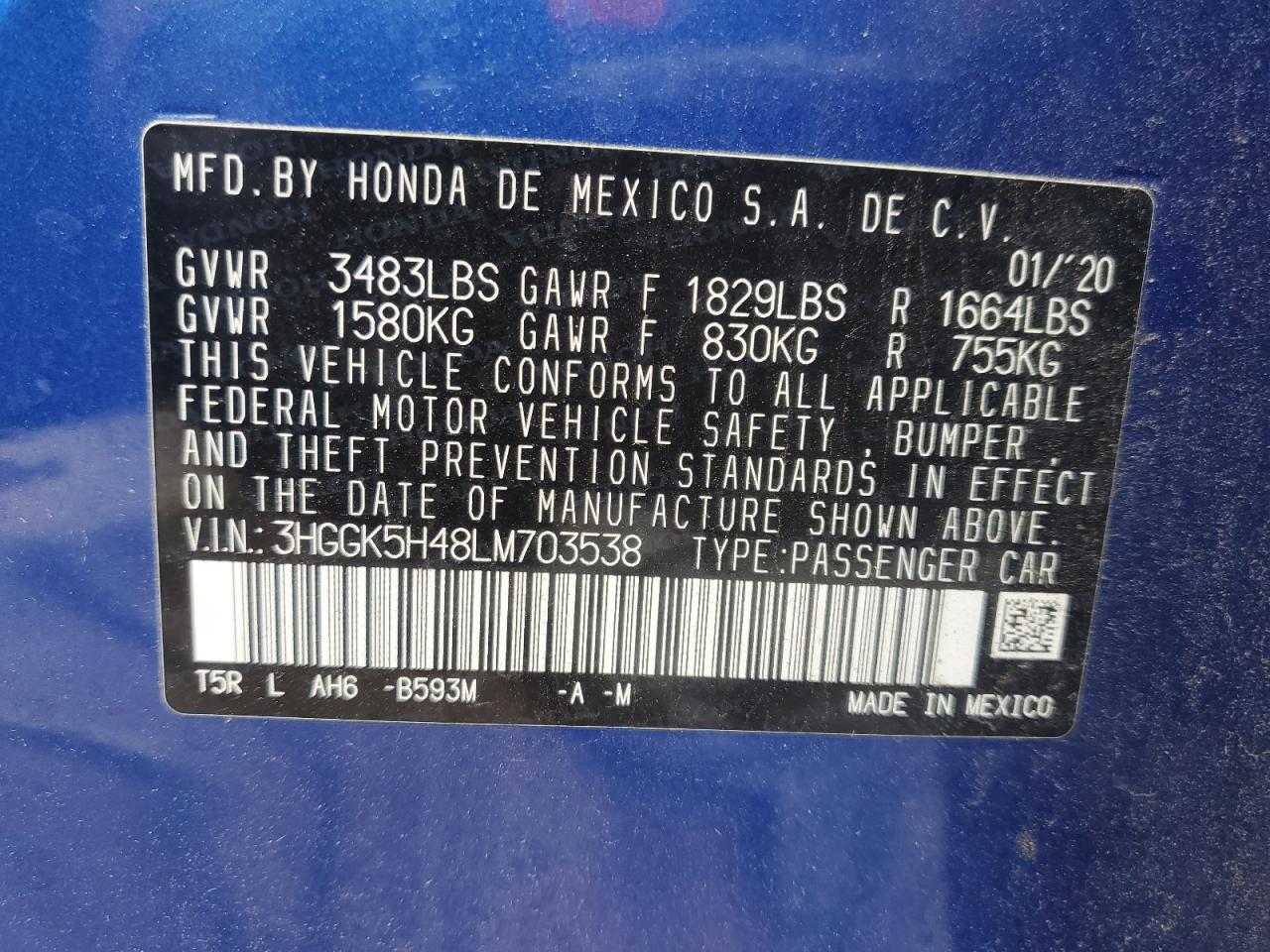 2020 Honda Fit Lx Blue vin: 3HGGK5H48LM703538