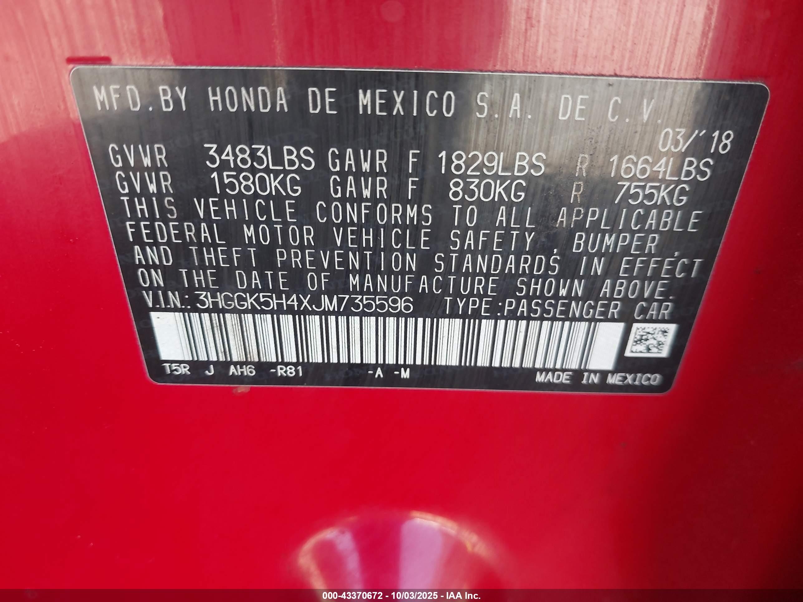 2018 Honda Fit Lx Red vin: 3HGGK5H4XJM735596
