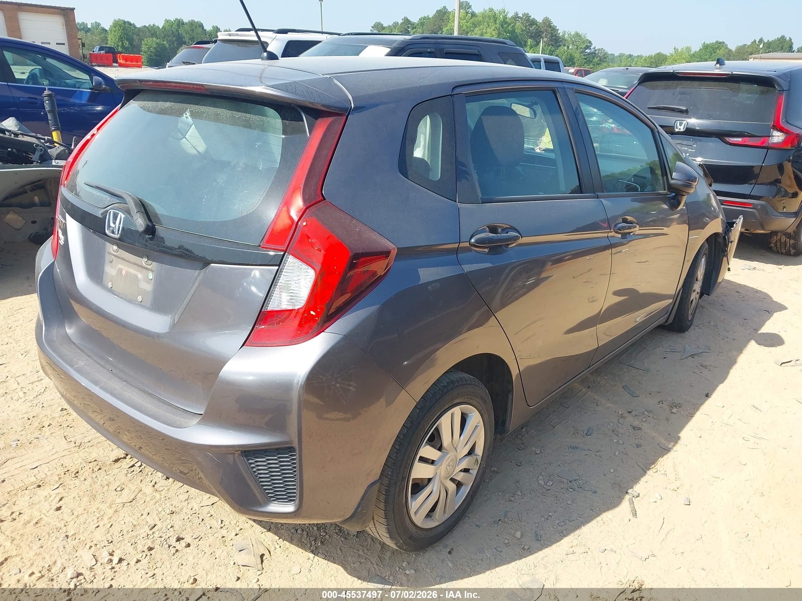 2015 Honda Fit Lx Gray vin: 3HGGK5H50FM760037