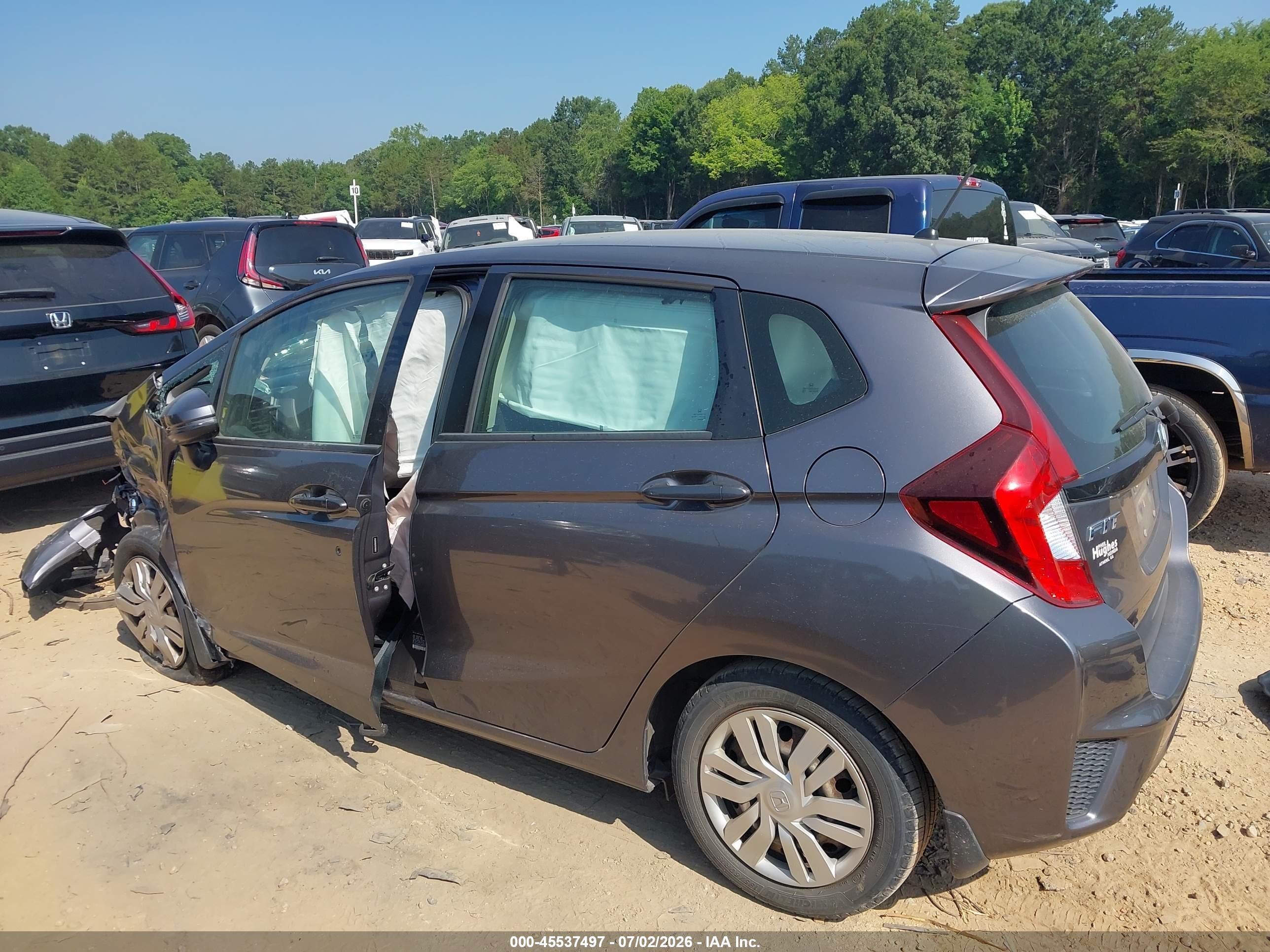 2015 Honda Fit Lx Gray vin: 3HGGK5H50FM760037