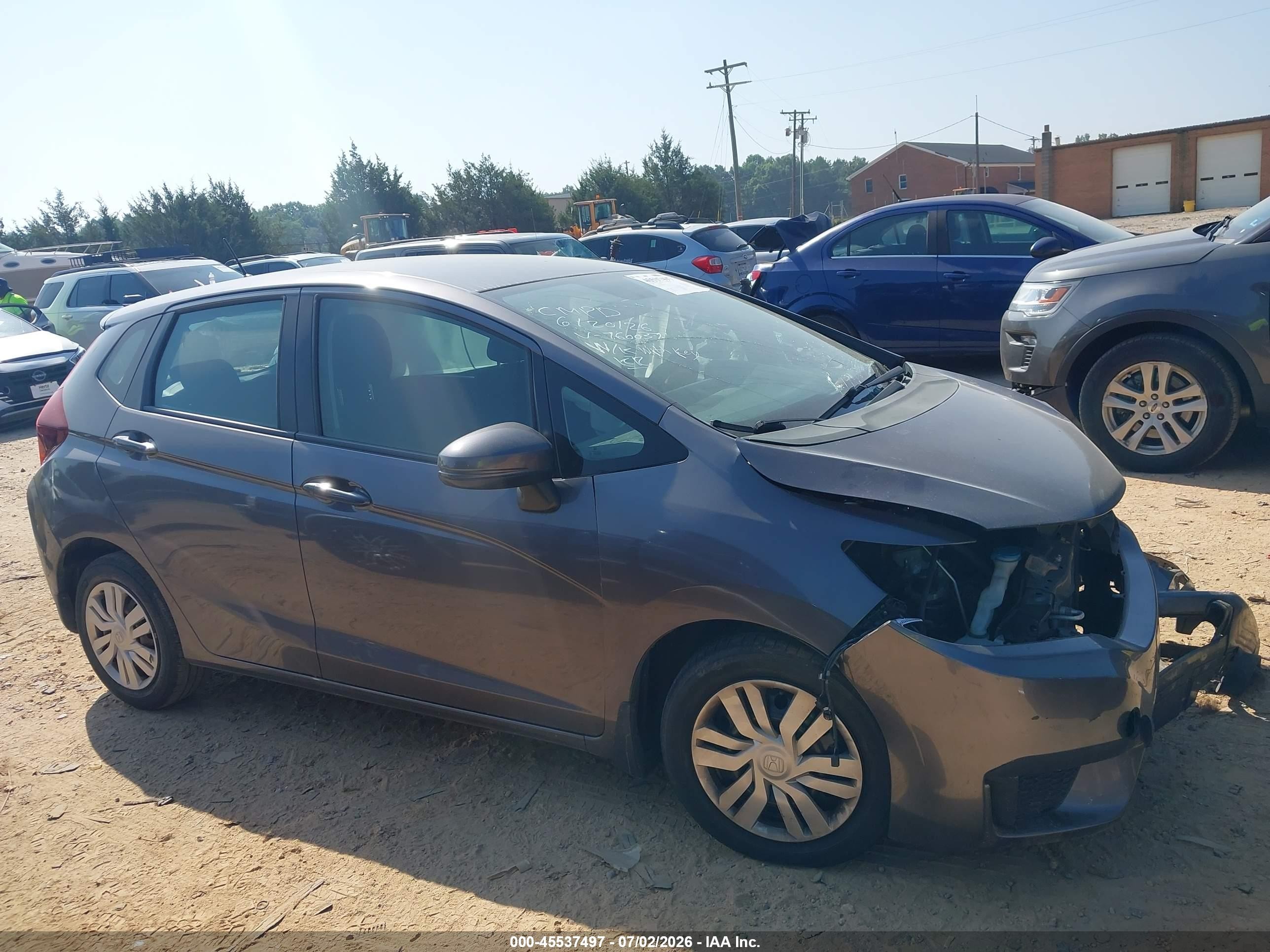 2015 Honda Fit Lx Gray vin: 3HGGK5H50FM760037