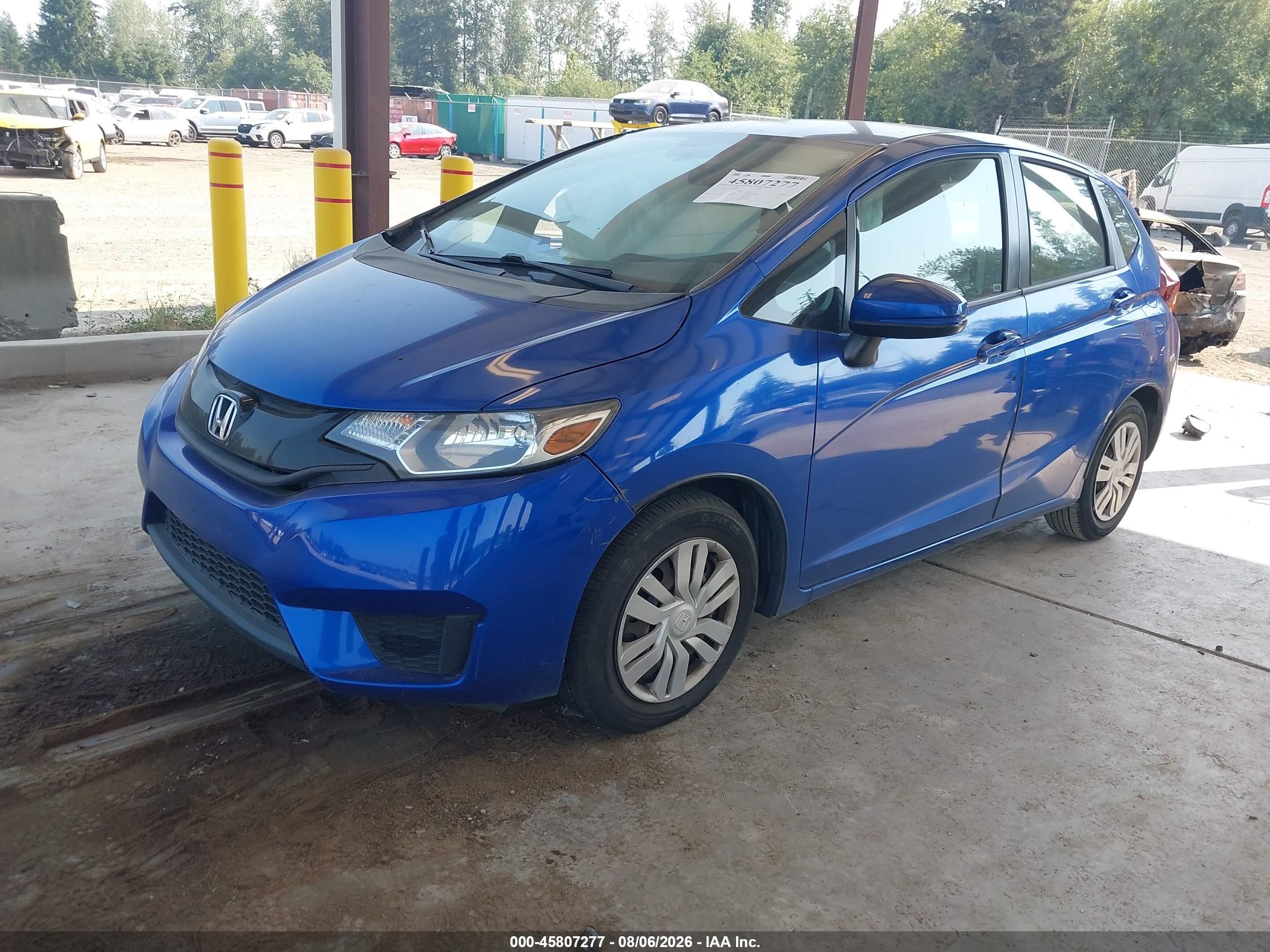 2015 Honda Fit Lx Blue vin: 3HGGK5H50FM779221