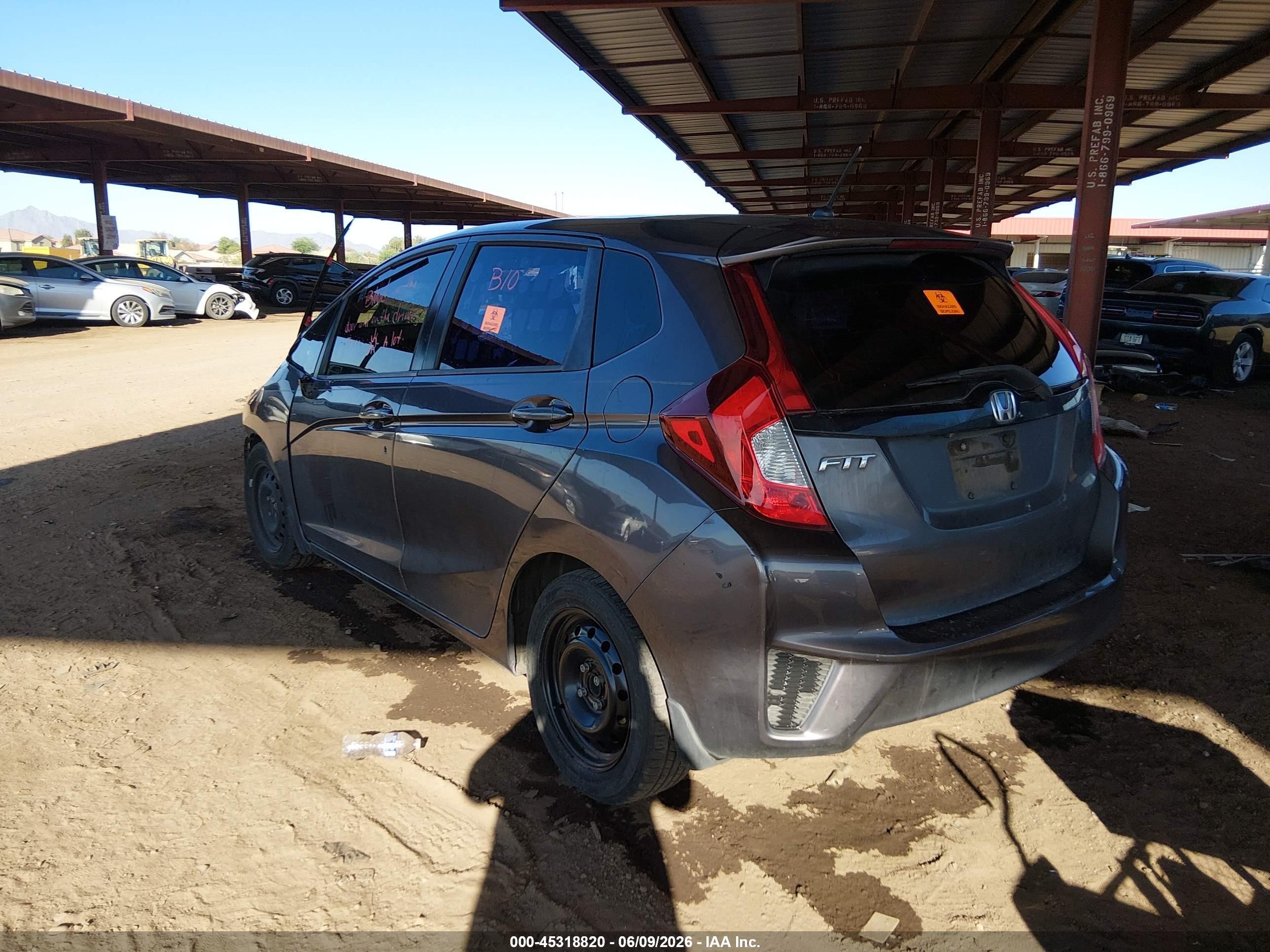2015 Honda Fit Lx Gray vin: 3HGGK5H51FM706052