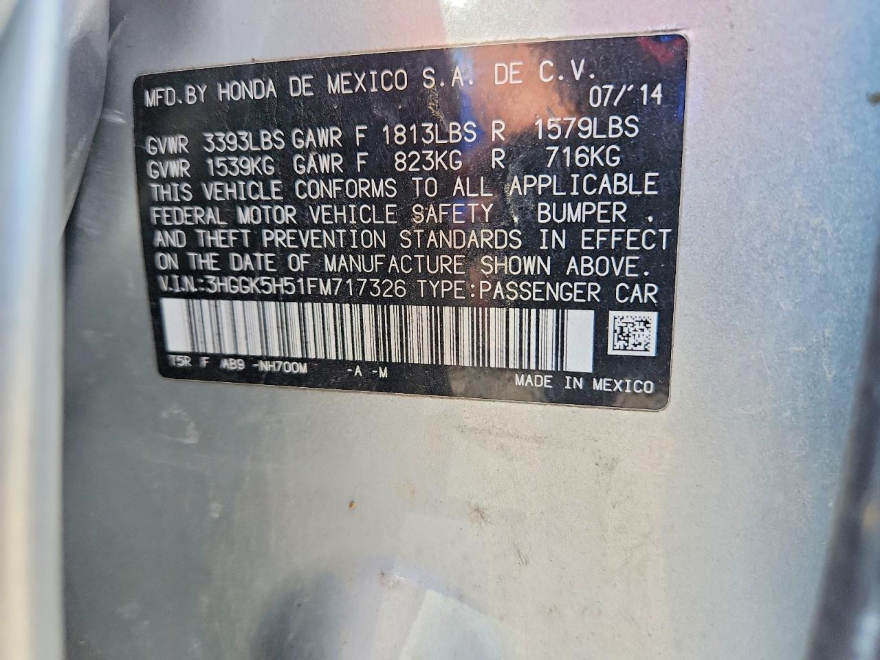 2015 Honda Fit Lx Silver vin: 3HGGK5H51FM717326