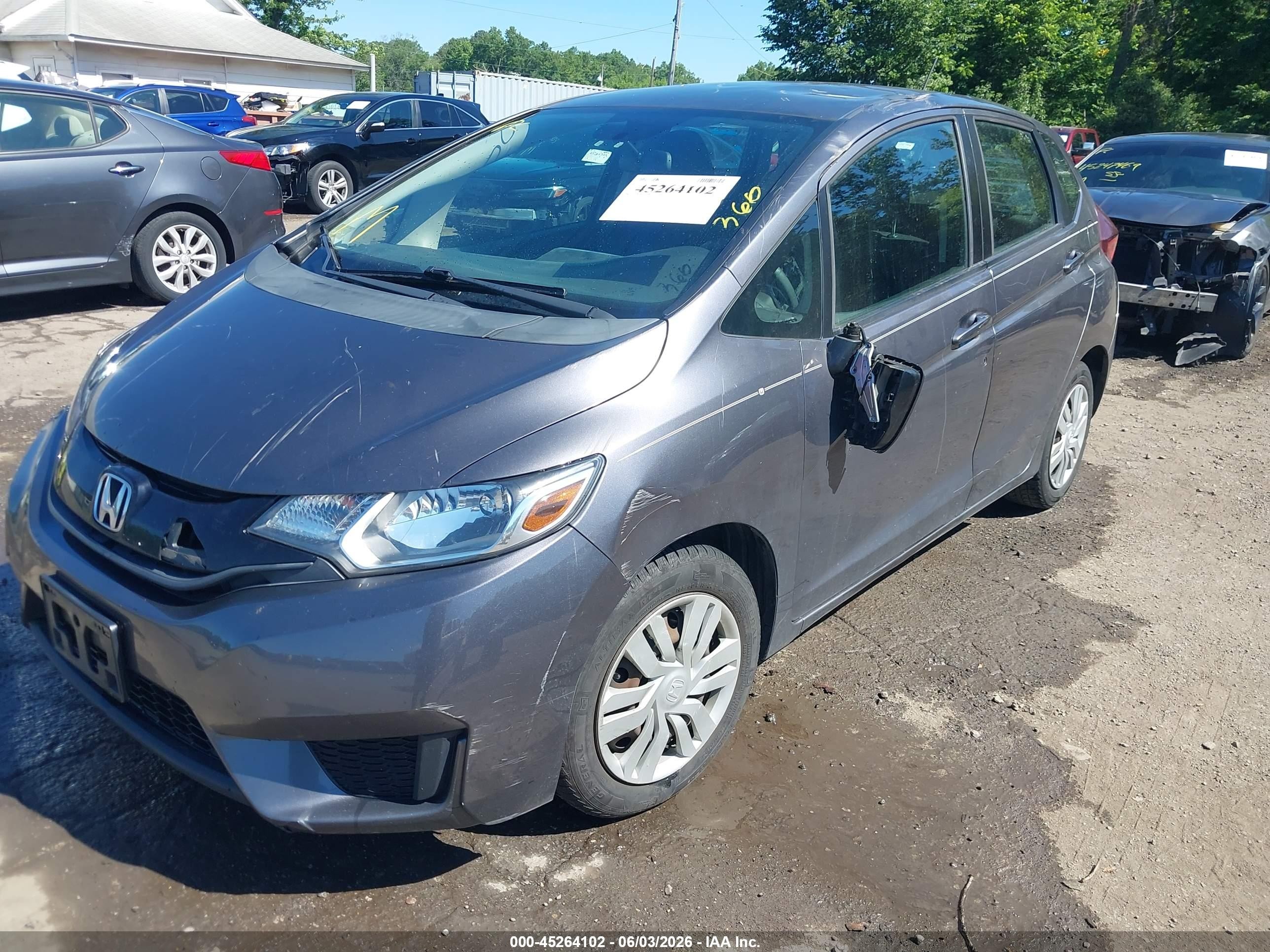 2015 Honda Fit Lx Gray vin: 3HGGK5H51FM733297