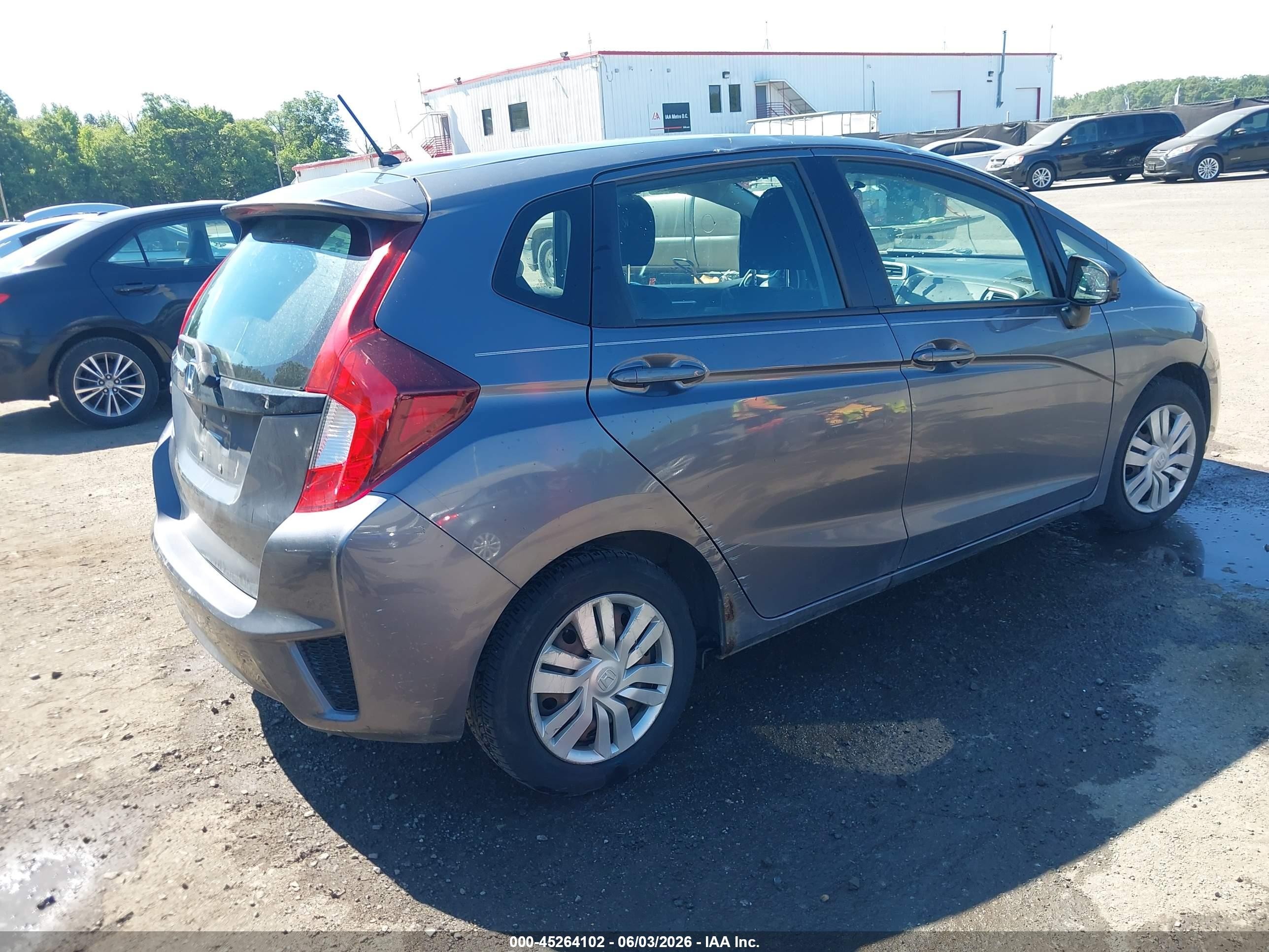 2015 Honda Fit Lx Gray vin: 3HGGK5H51FM733297