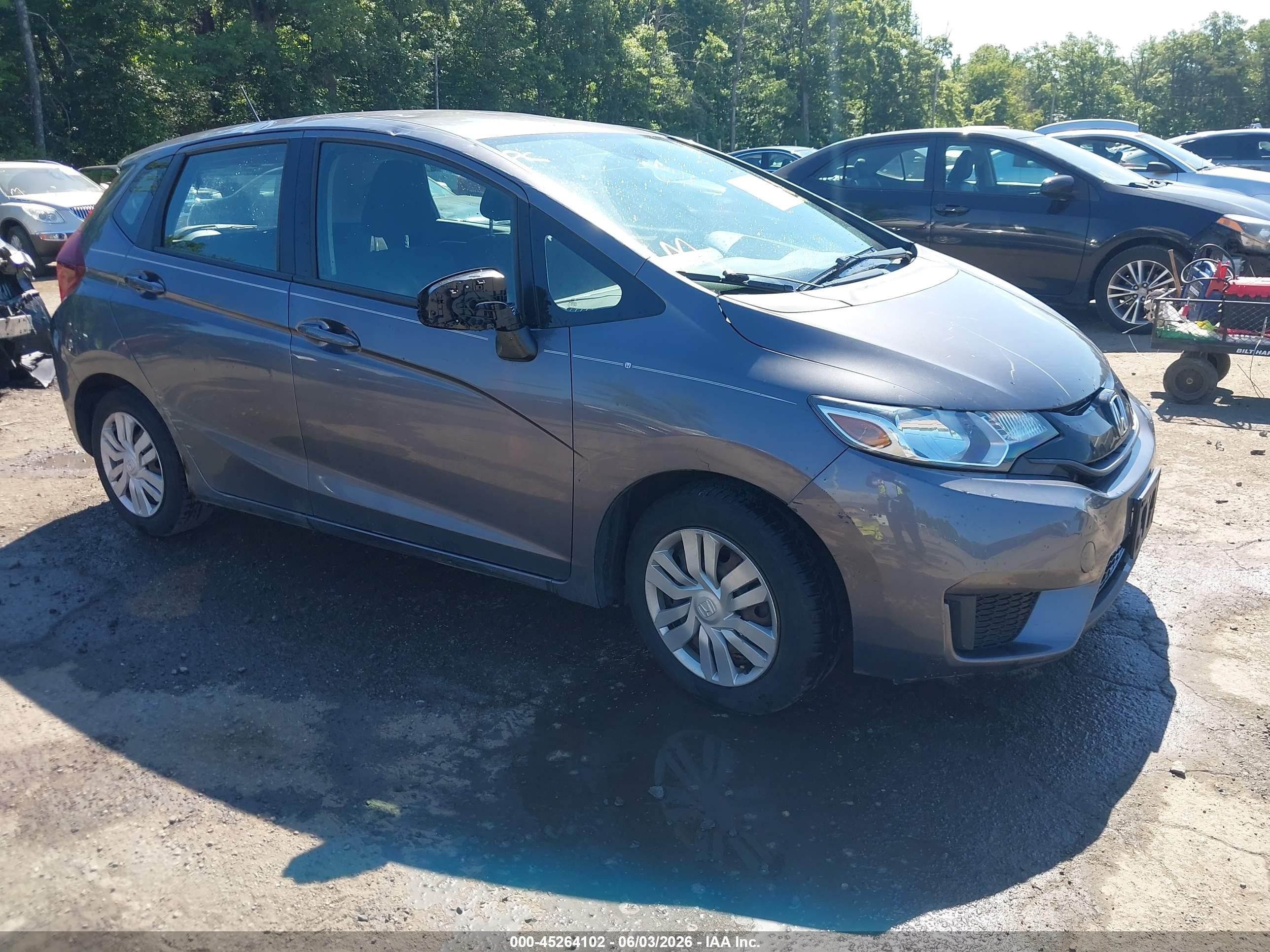 2015 Honda Fit Lx Gray vin: 3HGGK5H51FM733297