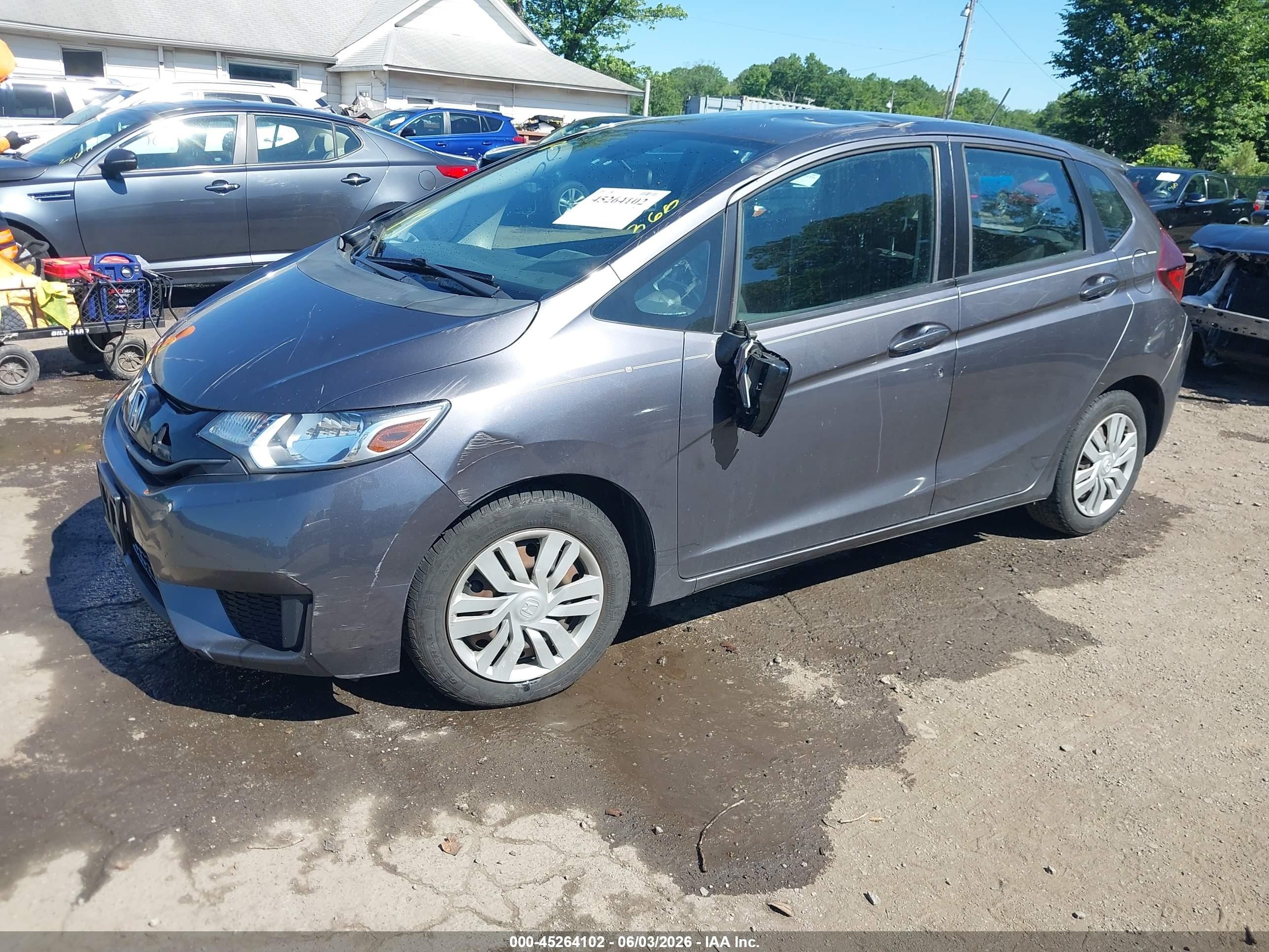2015 Honda Fit Lx Gray vin: 3HGGK5H51FM733297