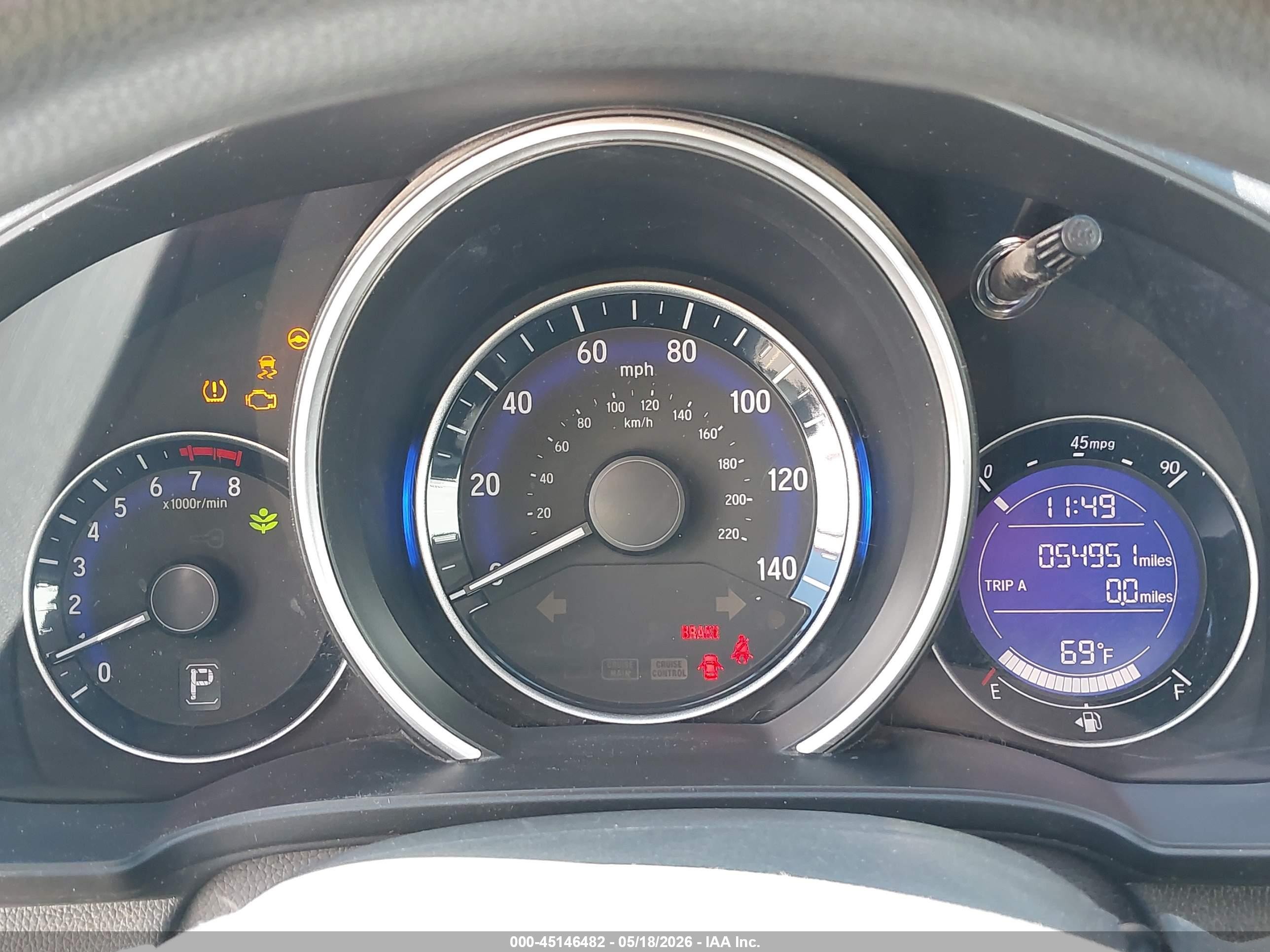 2015 Honda Fit Lx Серый vin: 3HGGK5H51FM740086