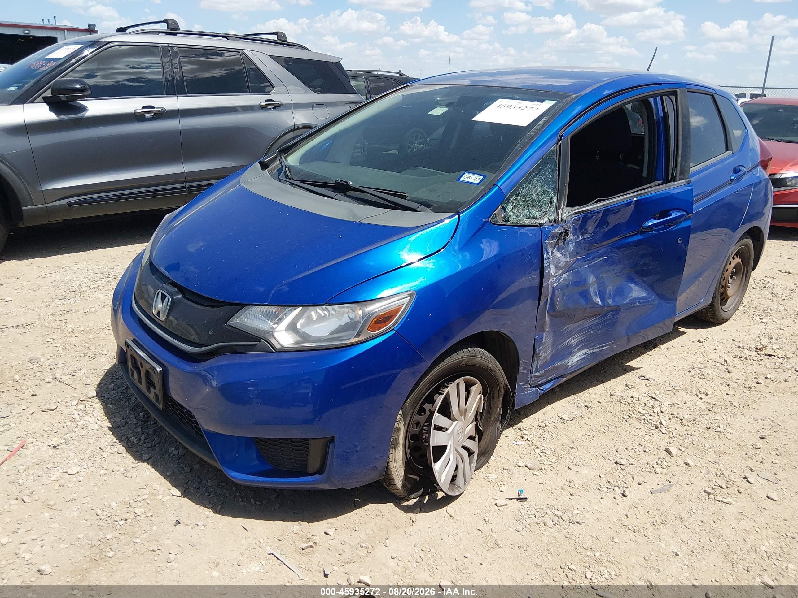 2015 Honda Fit Lx Blue vin: 3HGGK5H51FM780393