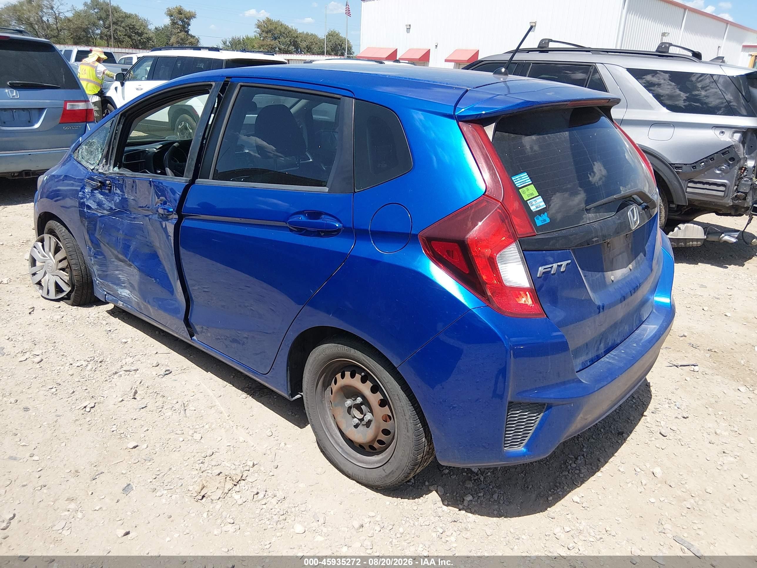 2015 Honda Fit Lx Blue vin: 3HGGK5H51FM780393