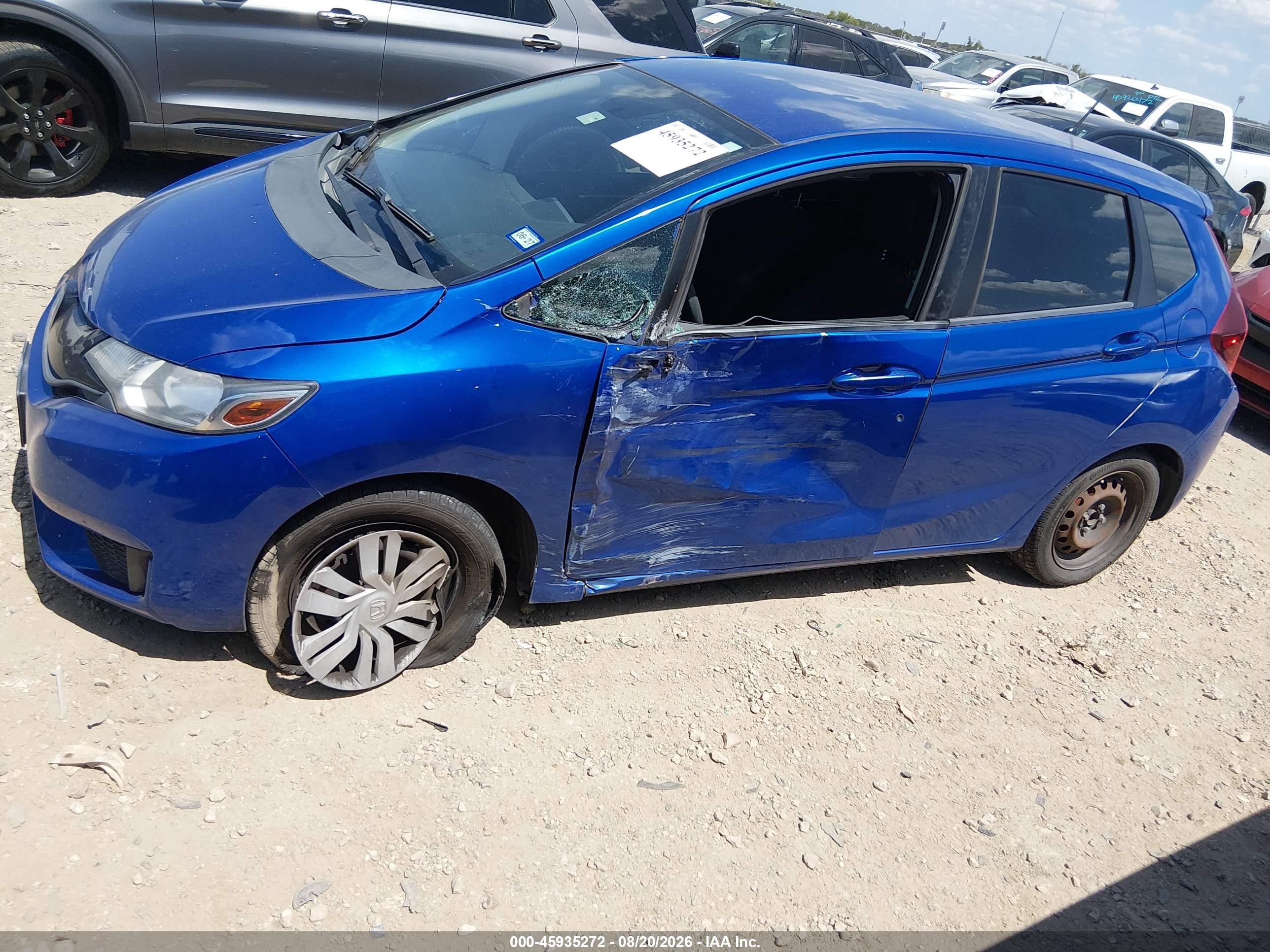 2015 Honda Fit Lx Blue vin: 3HGGK5H51FM780393