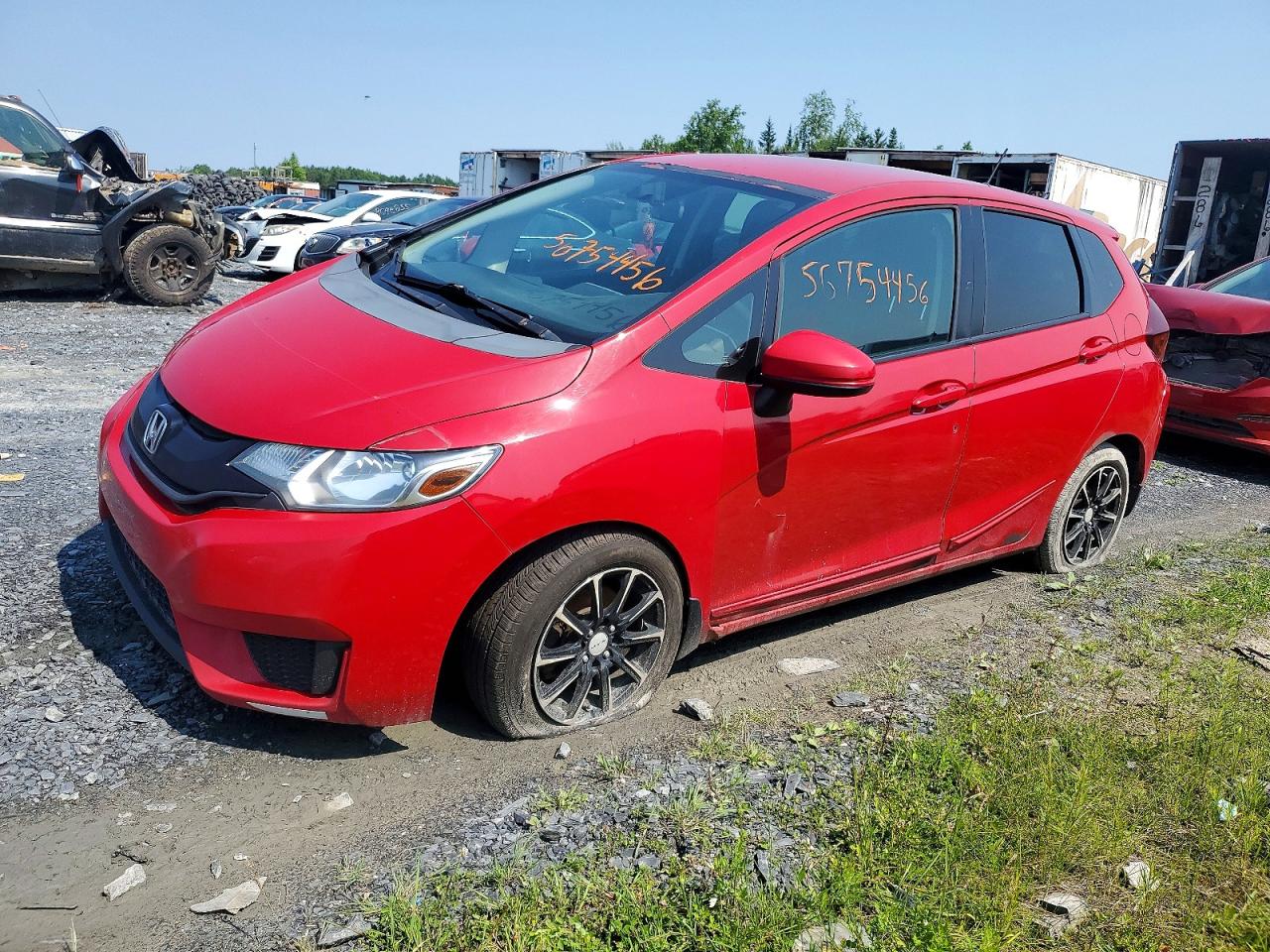2015 Honda Fit Lx Red vin: 3HGGK5H52FM102123