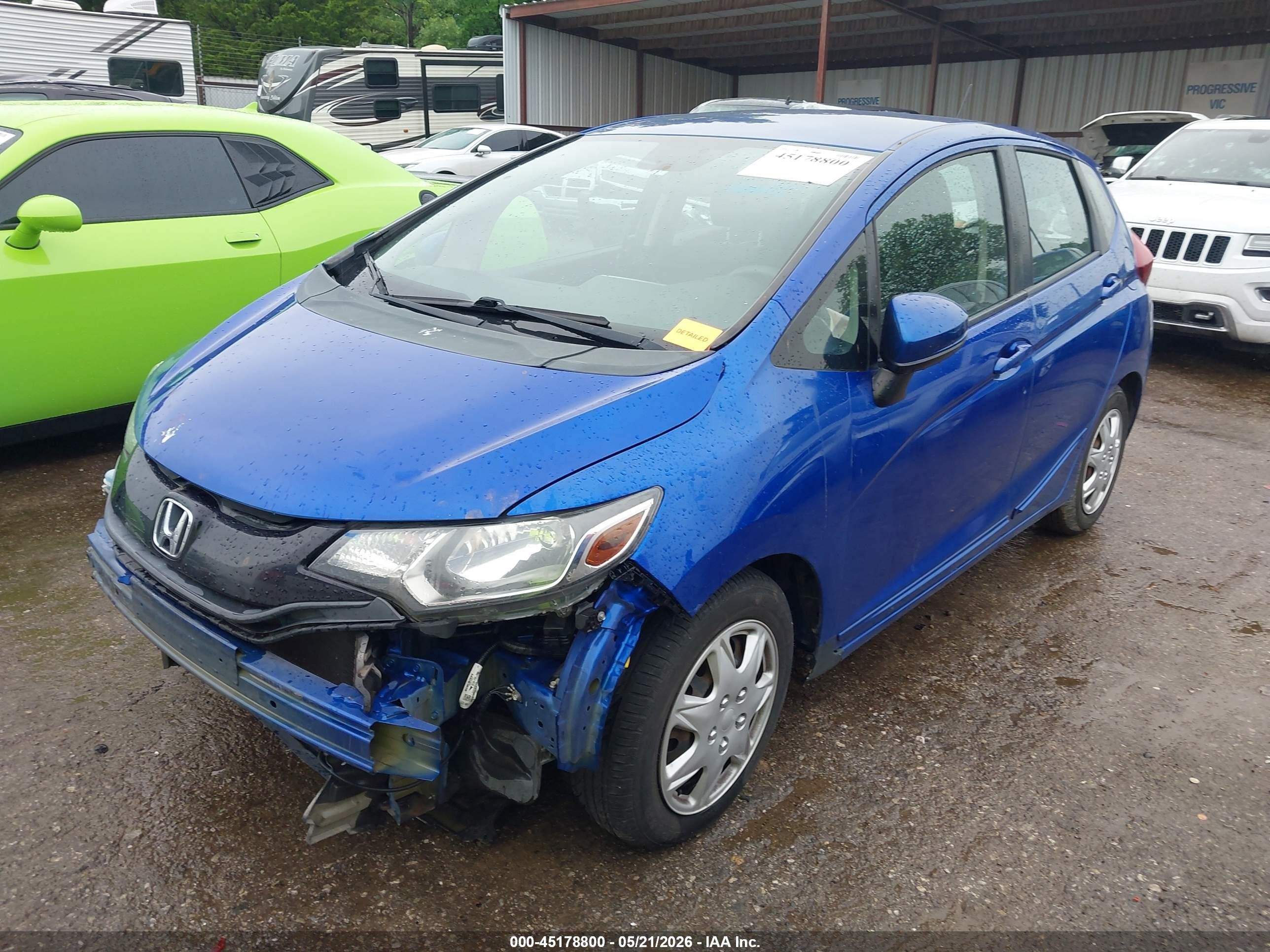 2015 Honda Fit Lx Blue vin: 3HGGK5H52FM758354