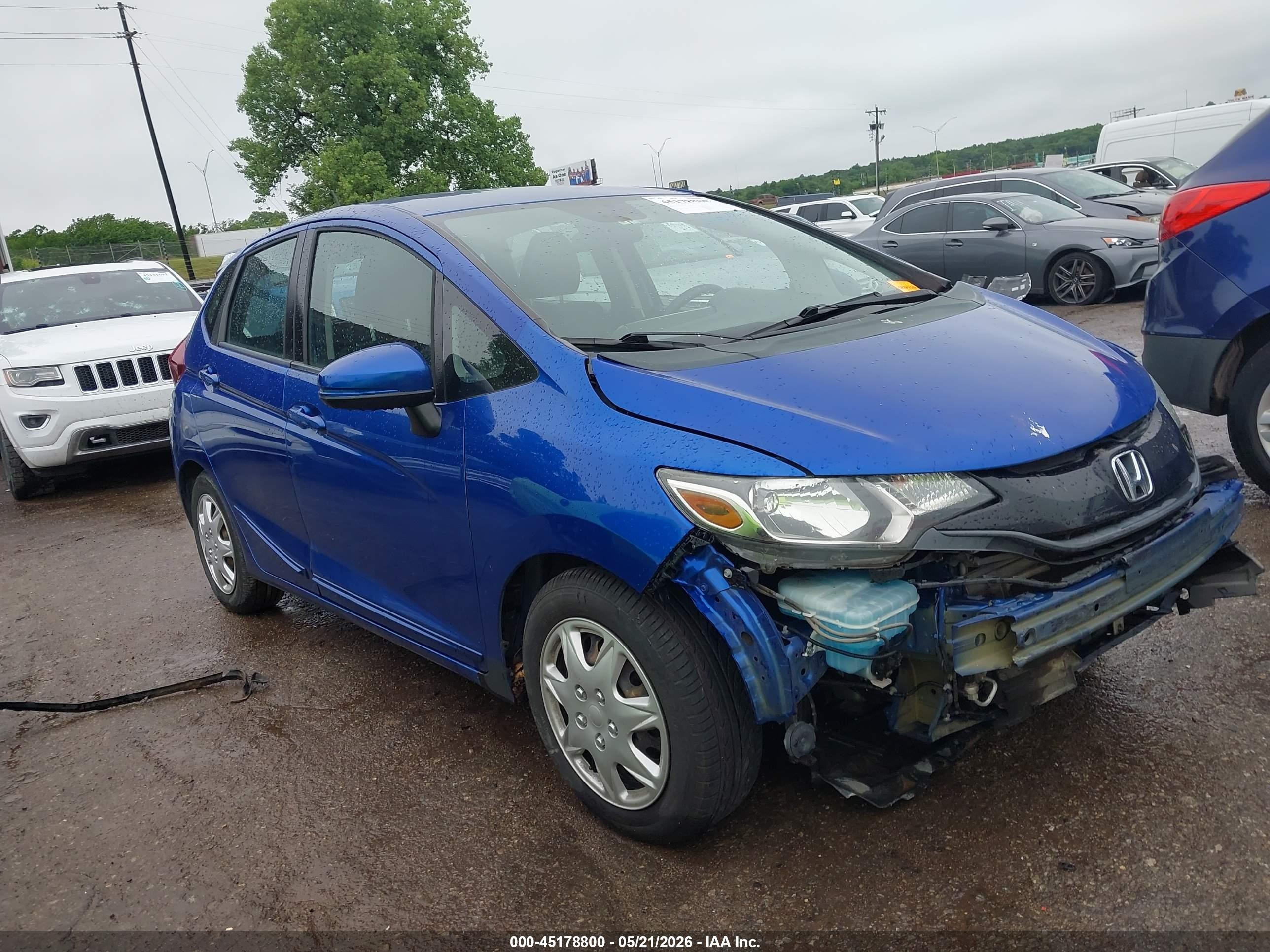 2015 Honda Fit Lx Blue vin: 3HGGK5H52FM758354