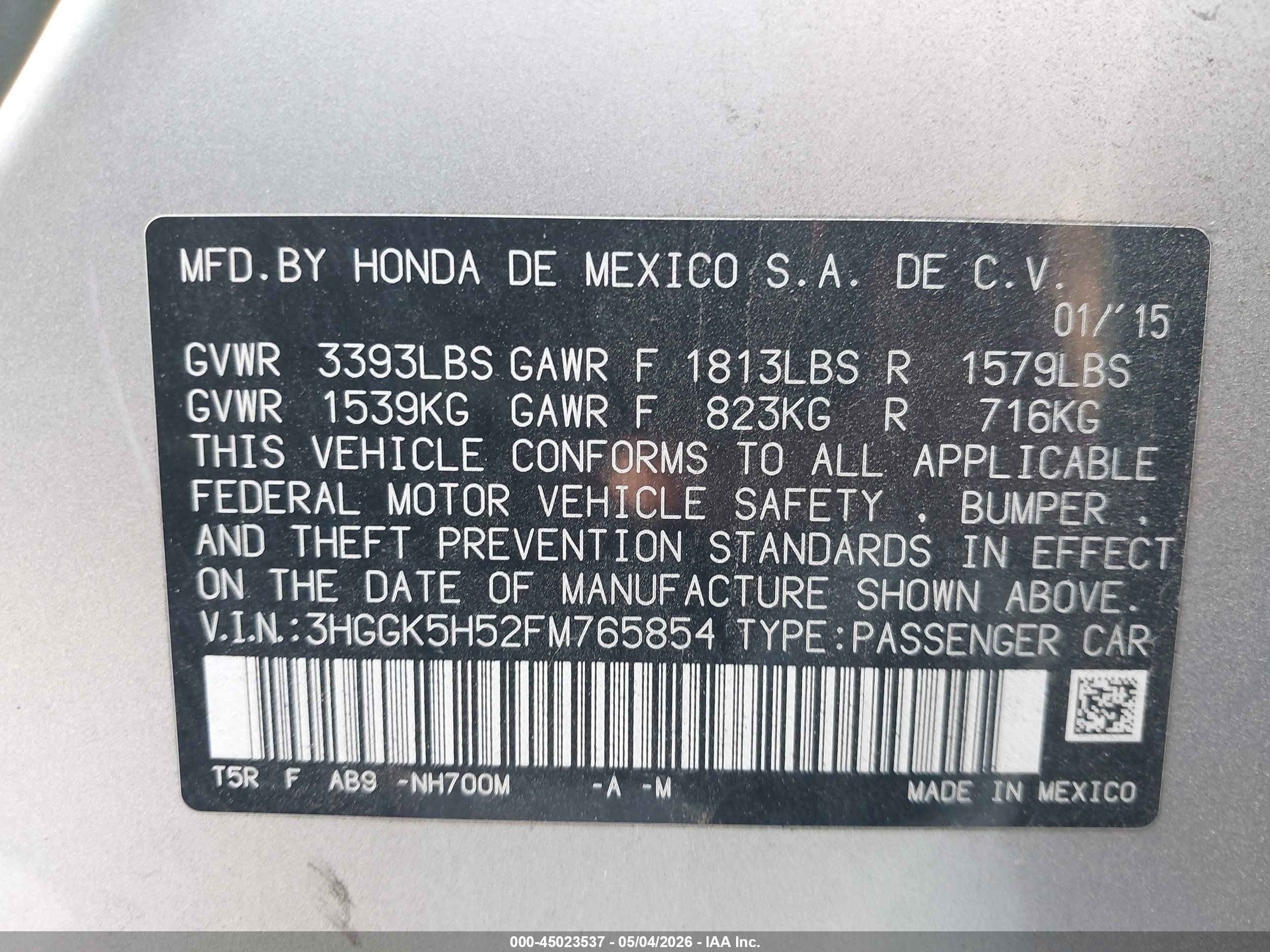2015 Honda Fit Lx Серебряный vin: 3HGGK5H52FM765854