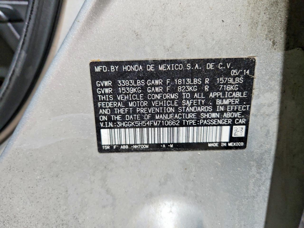 2015 Honda Fit Lx Silver vin: 3HGGK5H54FM710662