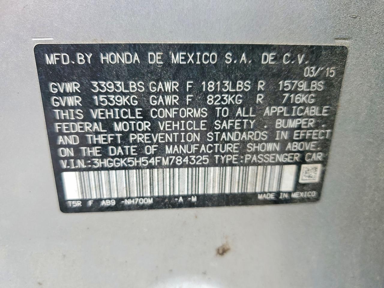 2015 Honda Fit Lx Silver vin: 3HGGK5H54FM784325