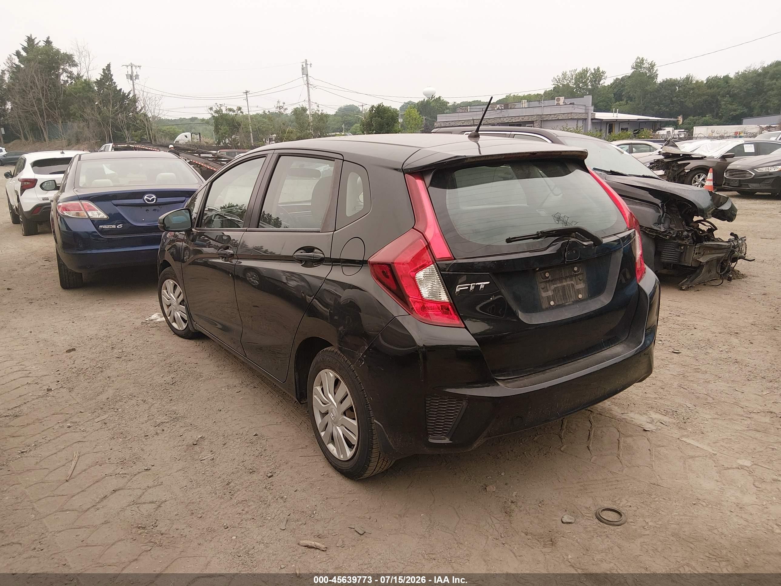 2015 Honda Fit Lx Black vin: 3HGGK5H55FM736980