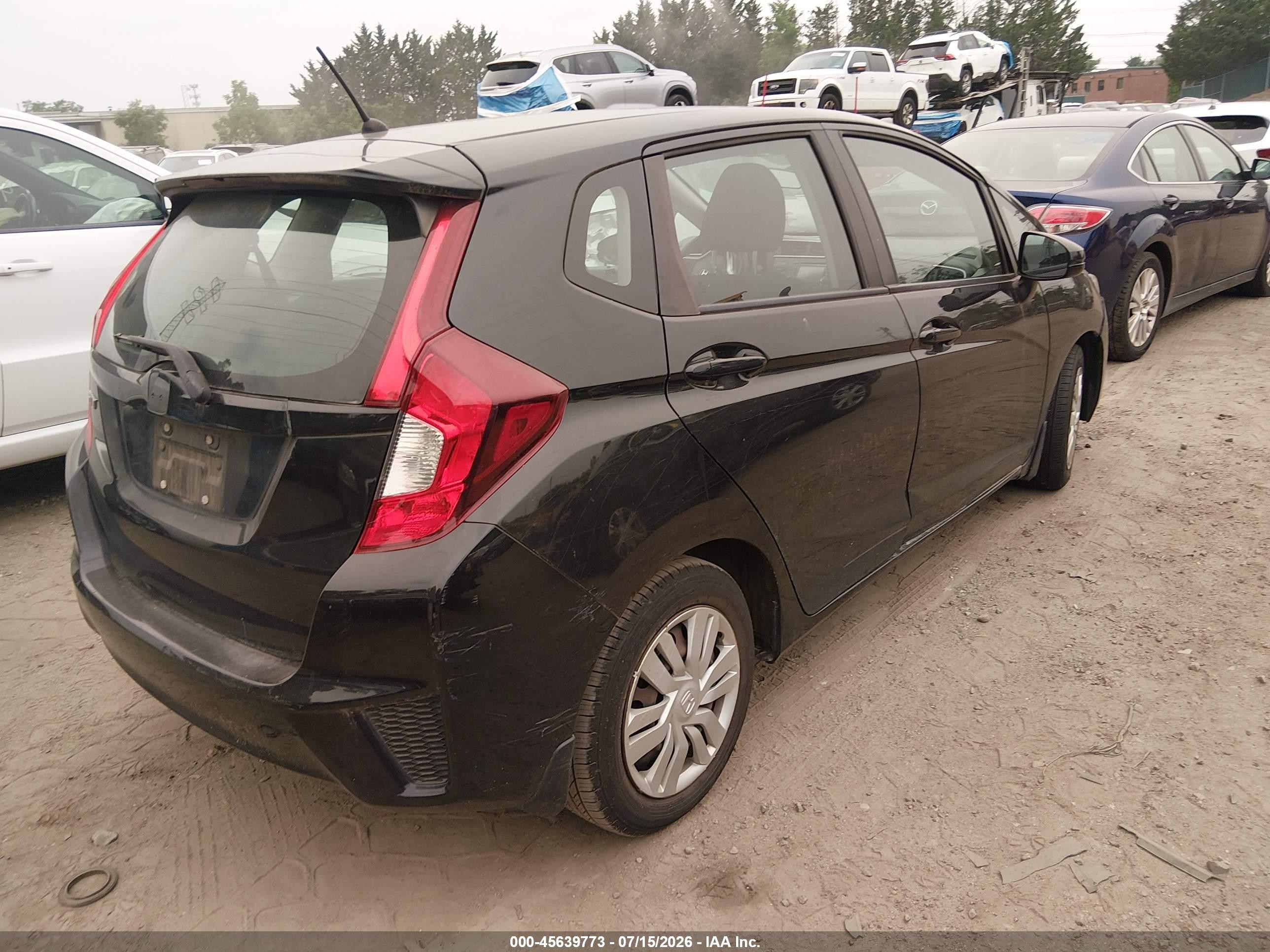 2015 Honda Fit Lx Black vin: 3HGGK5H55FM736980