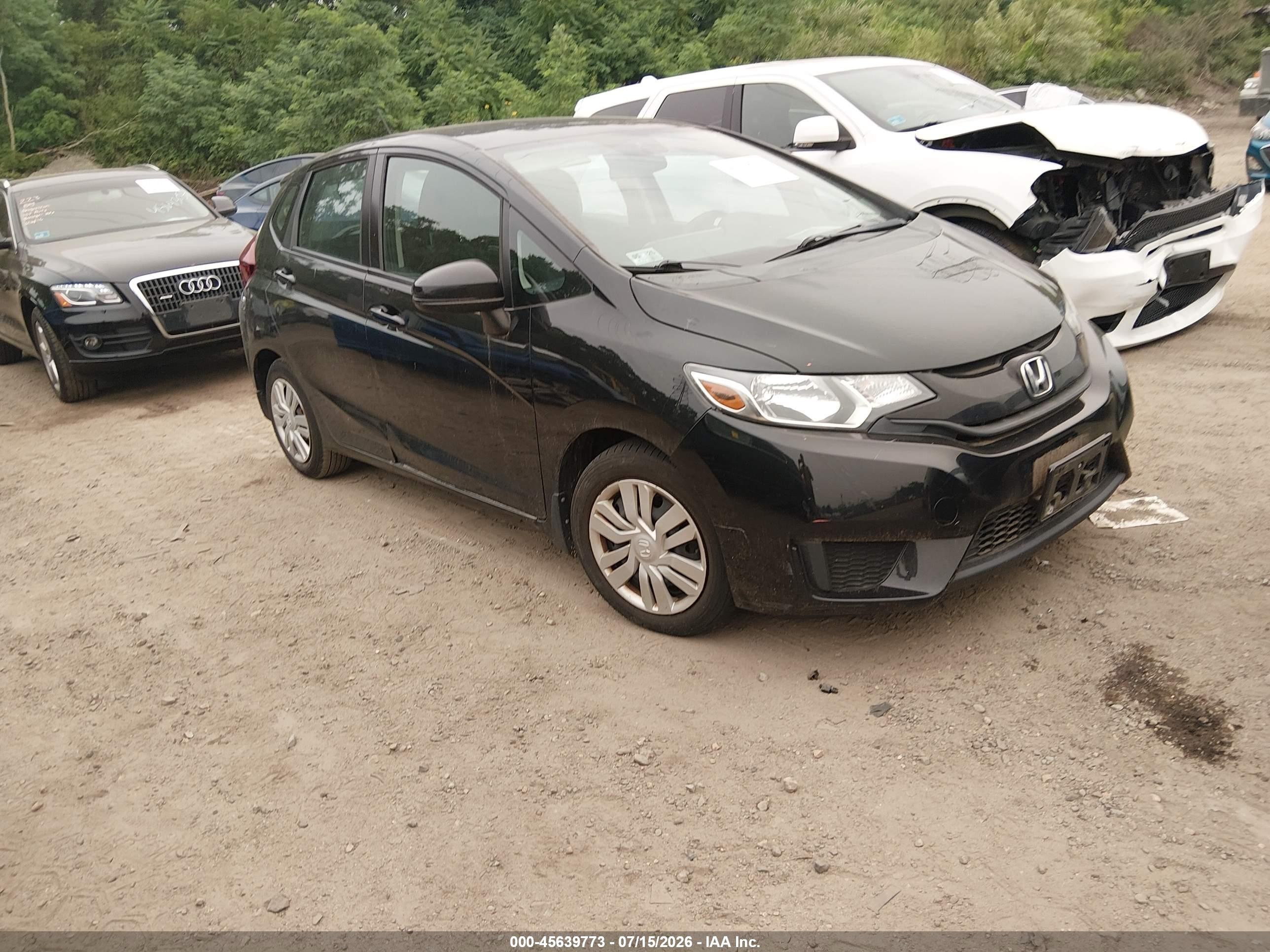 2015 Honda Fit Lx Black vin: 3HGGK5H55FM736980