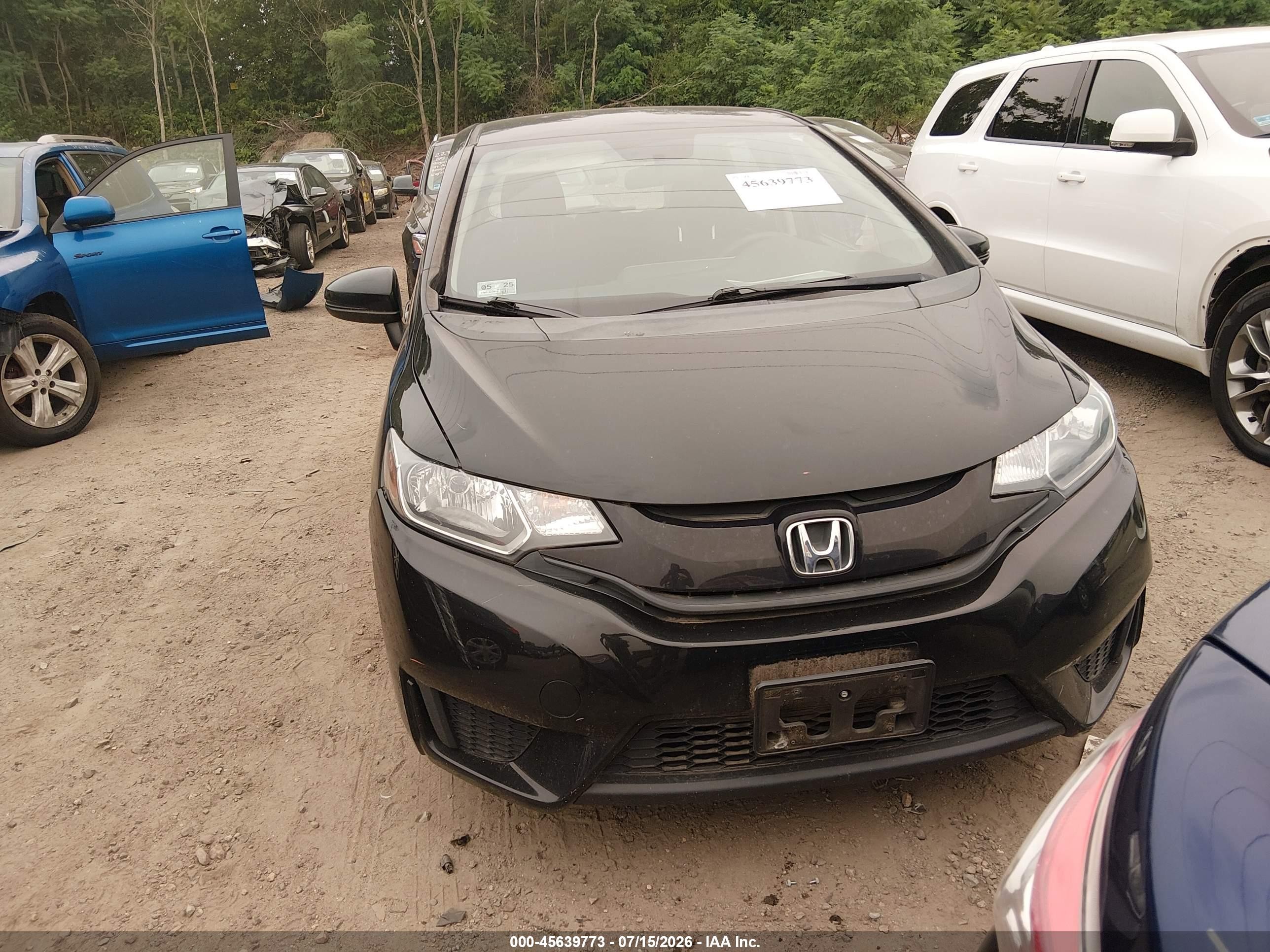 2015 Honda Fit Lx Black vin: 3HGGK5H55FM736980