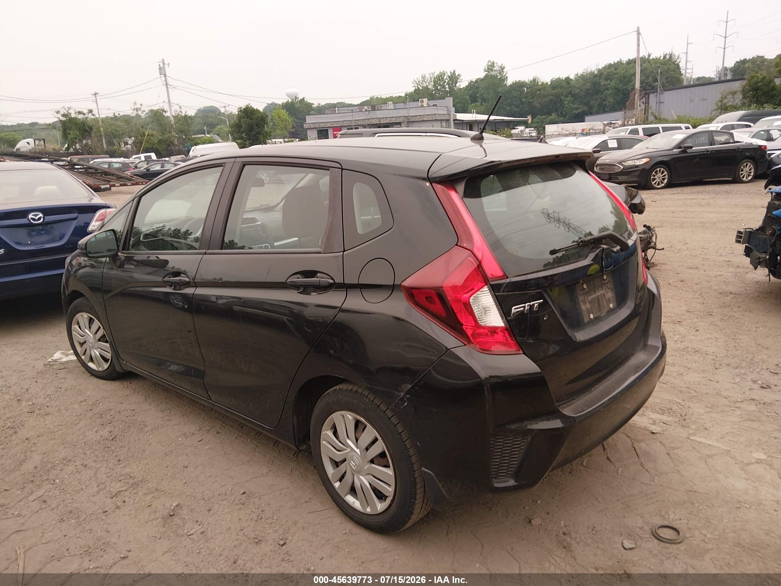 2015 Honda Fit Lx Black vin: 3HGGK5H55FM736980