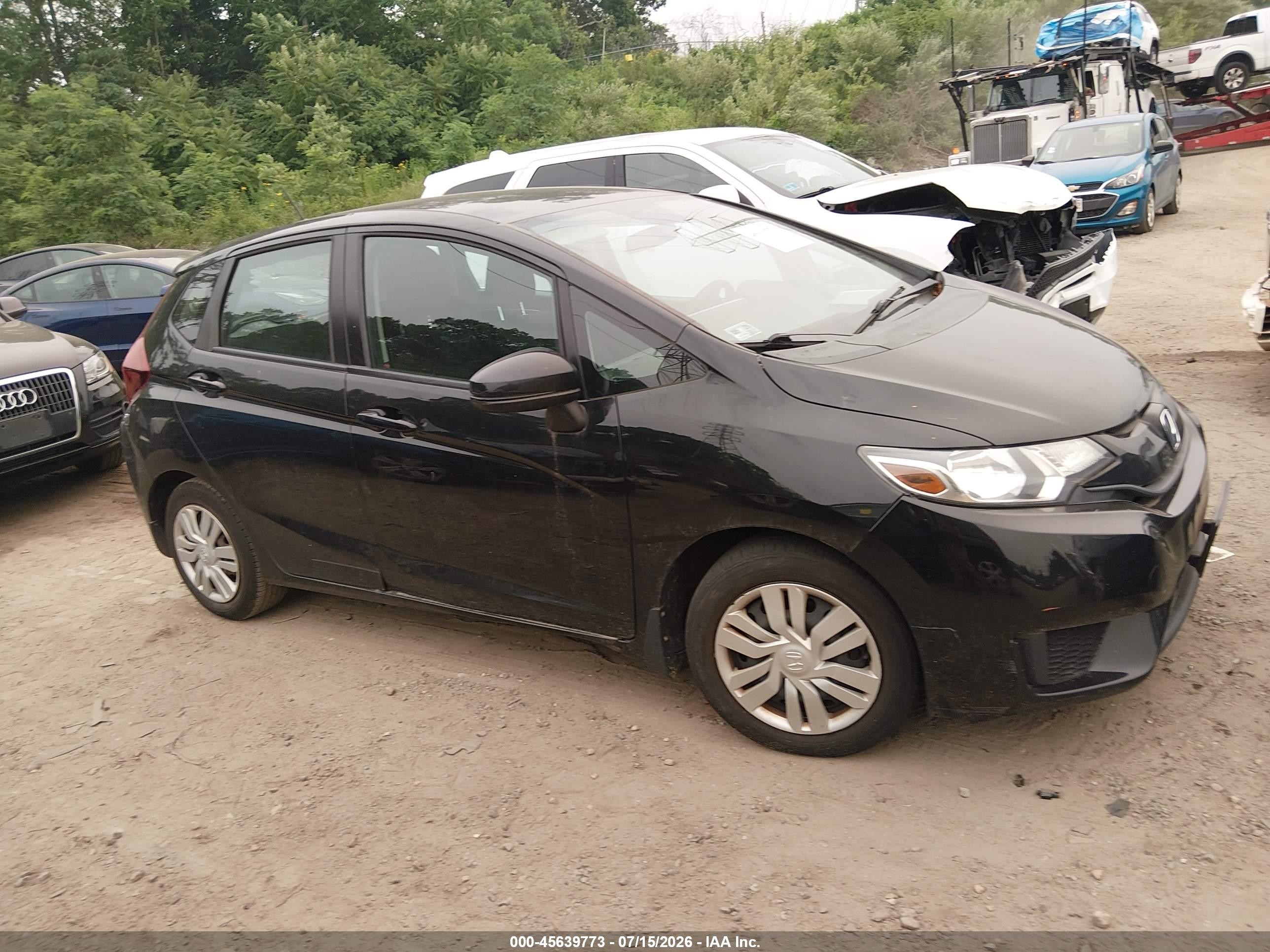 2015 Honda Fit Lx Black vin: 3HGGK5H55FM736980