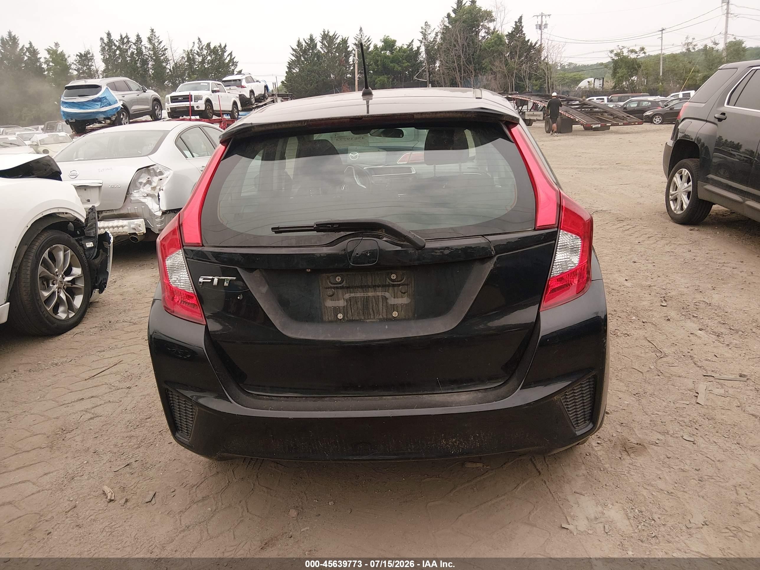 2015 Honda Fit Lx Black vin: 3HGGK5H55FM736980