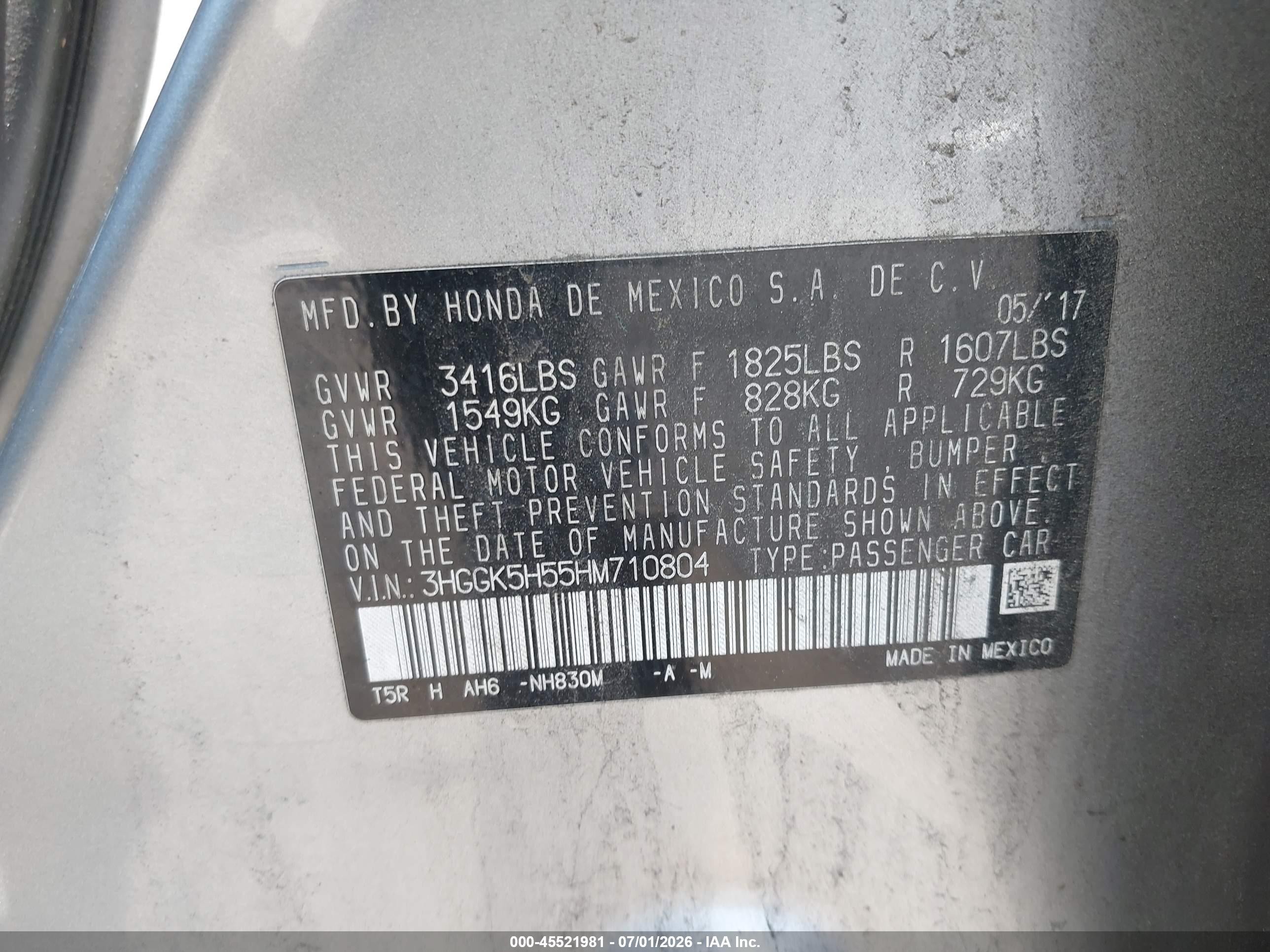 2017 Honda Fit Lx Silver vin: 3HGGK5H55HM710804
